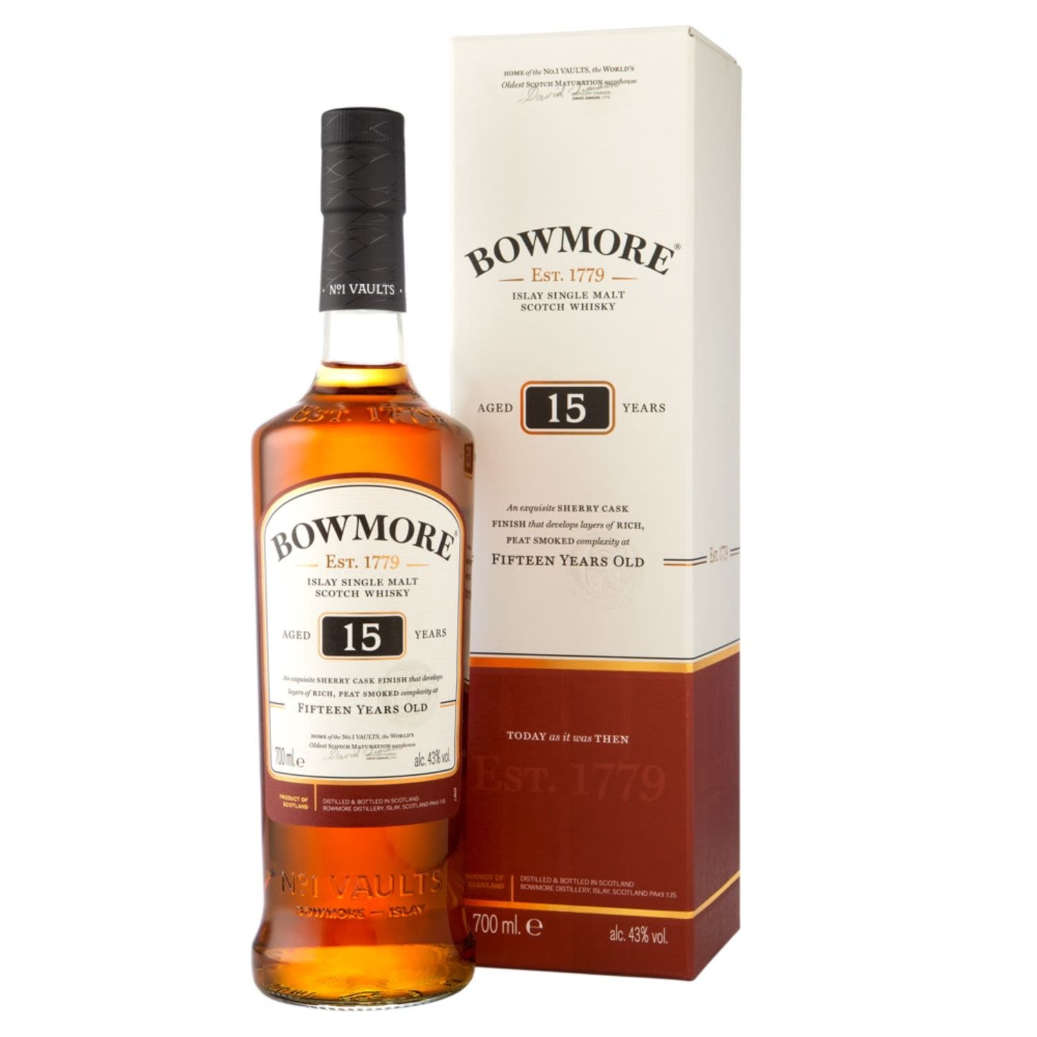 Bowmore Islay Dark Single Malt Scotch Whisky 15 Year Old 700mL Bottle
