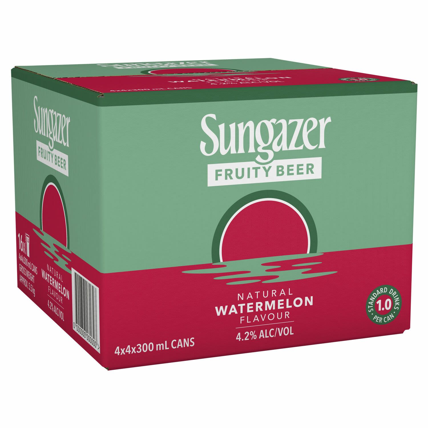 Sungazer Watermelon Fruity Beer Can 300mL 16 Pack