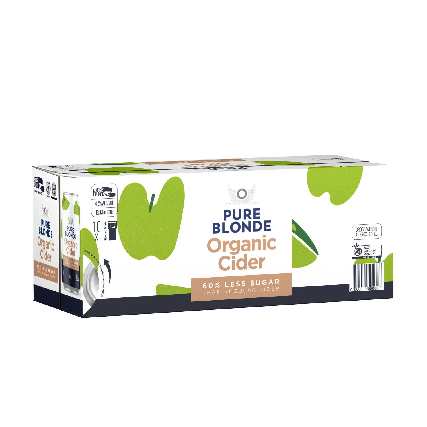 Pure Blonde Organic Apple Cider Can 375mL 10 Pack