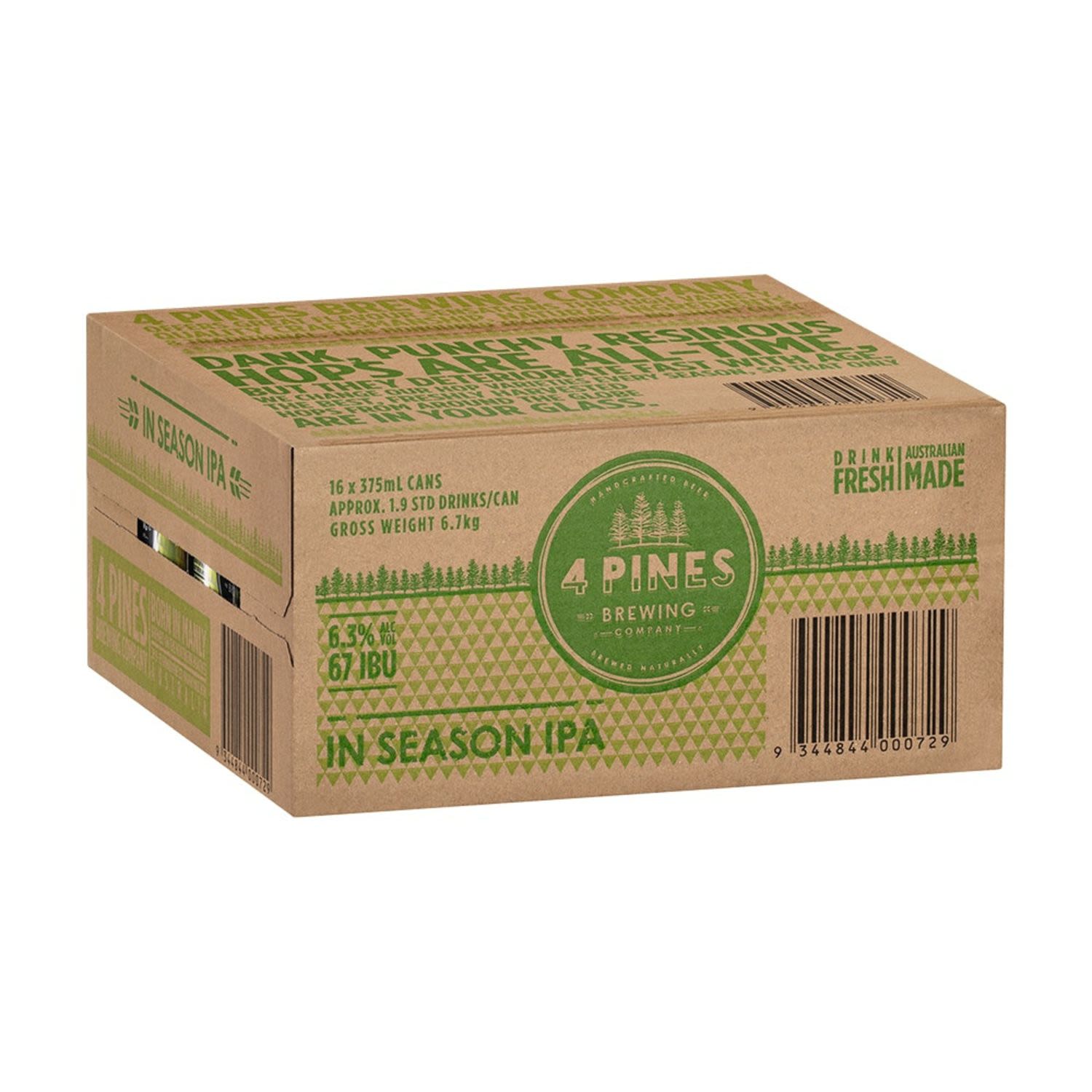 4 Pines In Season IPA Can 375mL 16 Pack