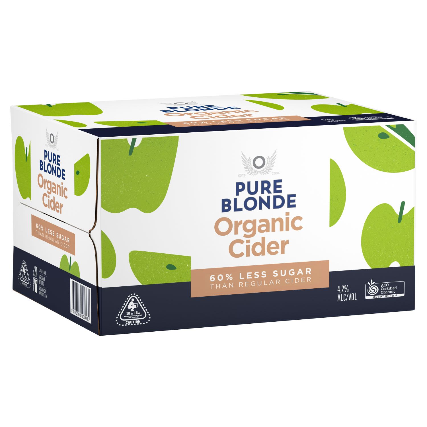 Pure Blonde Organic Apple Cider Bottle 355mL 24 Pack