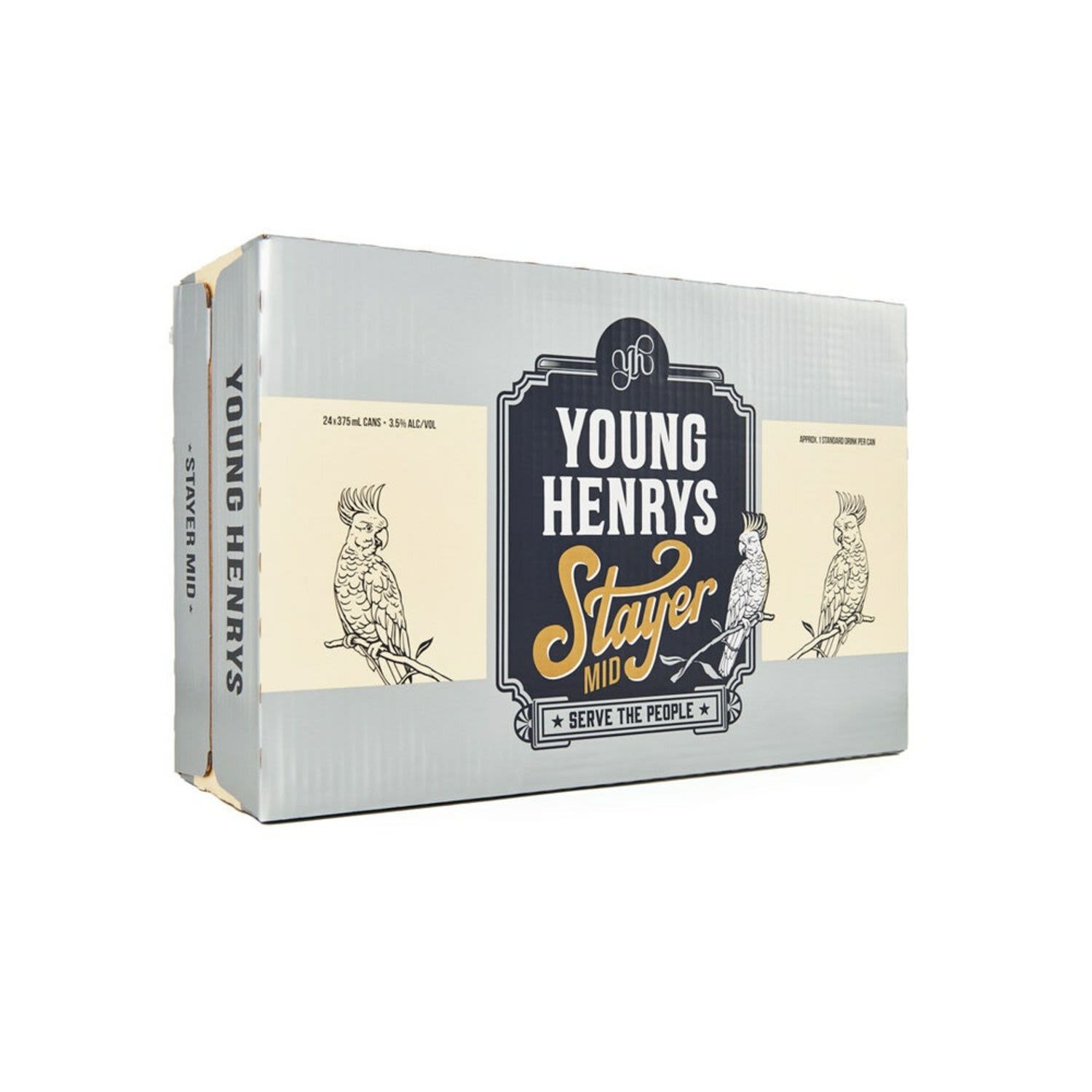 Young Henrys Stayer Mid Strength Lager Can 375mL 24 Pack