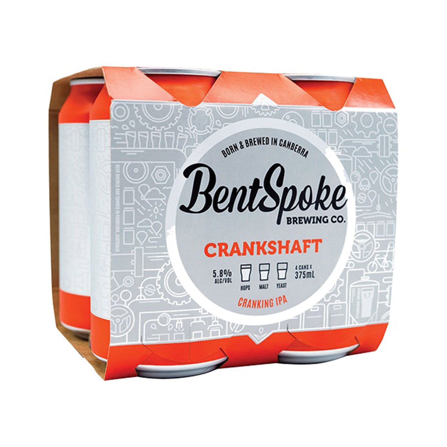 BentSpoke Crankshaft IPA 375mL 4 Pack