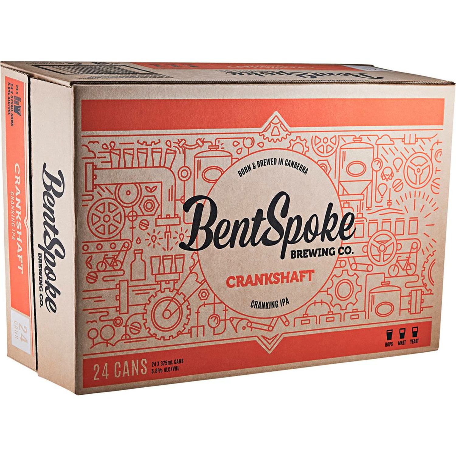 BentSpoke Crankshaft IPA Can 375mL 24 Pack
