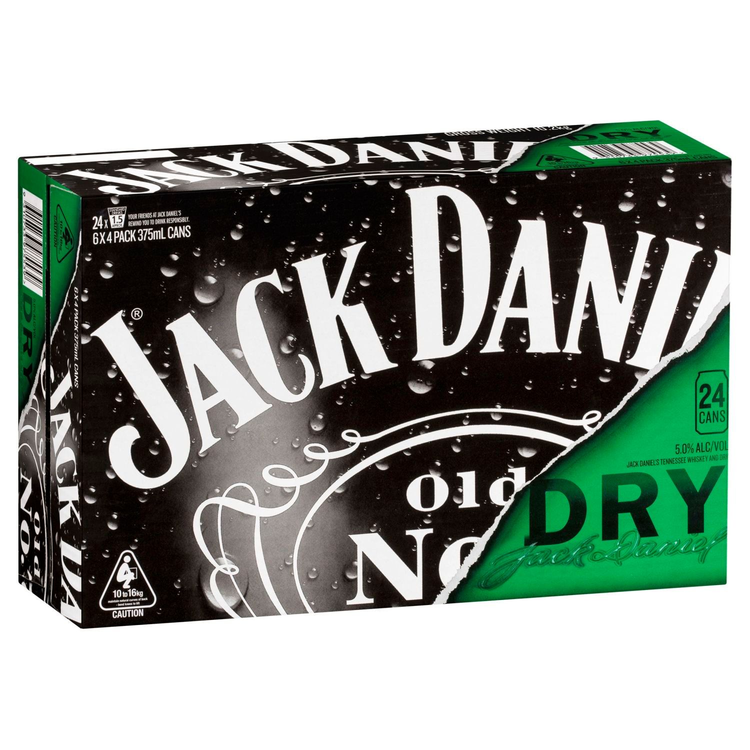 Jack Daniel's Double Jack & Dry Can 375mL 24 Pack