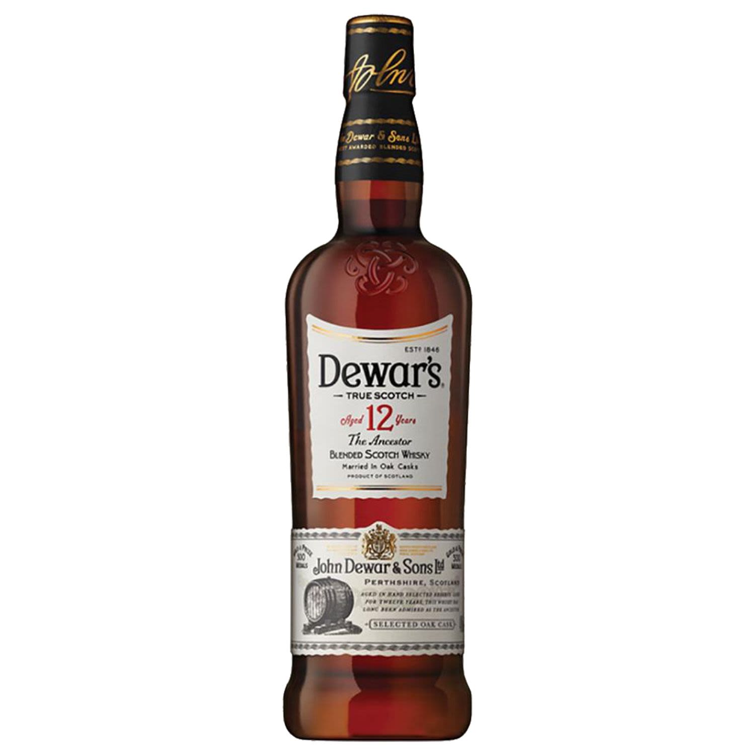 Dewar's 12 Year Old Blended Scotch Whisky 700mL Bottle