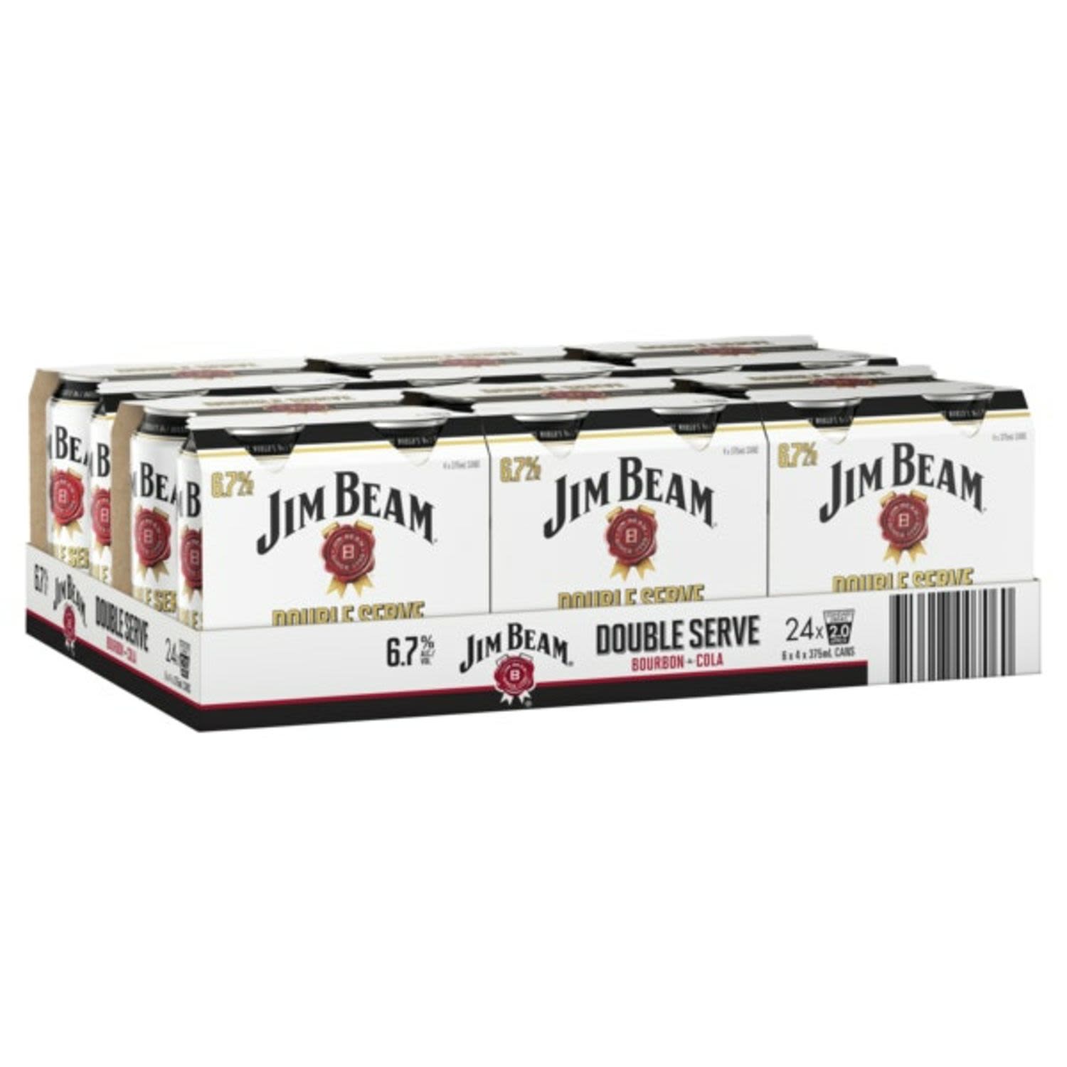 Jim Beam White & Cola Double Serve Can 375mL 24 Pack