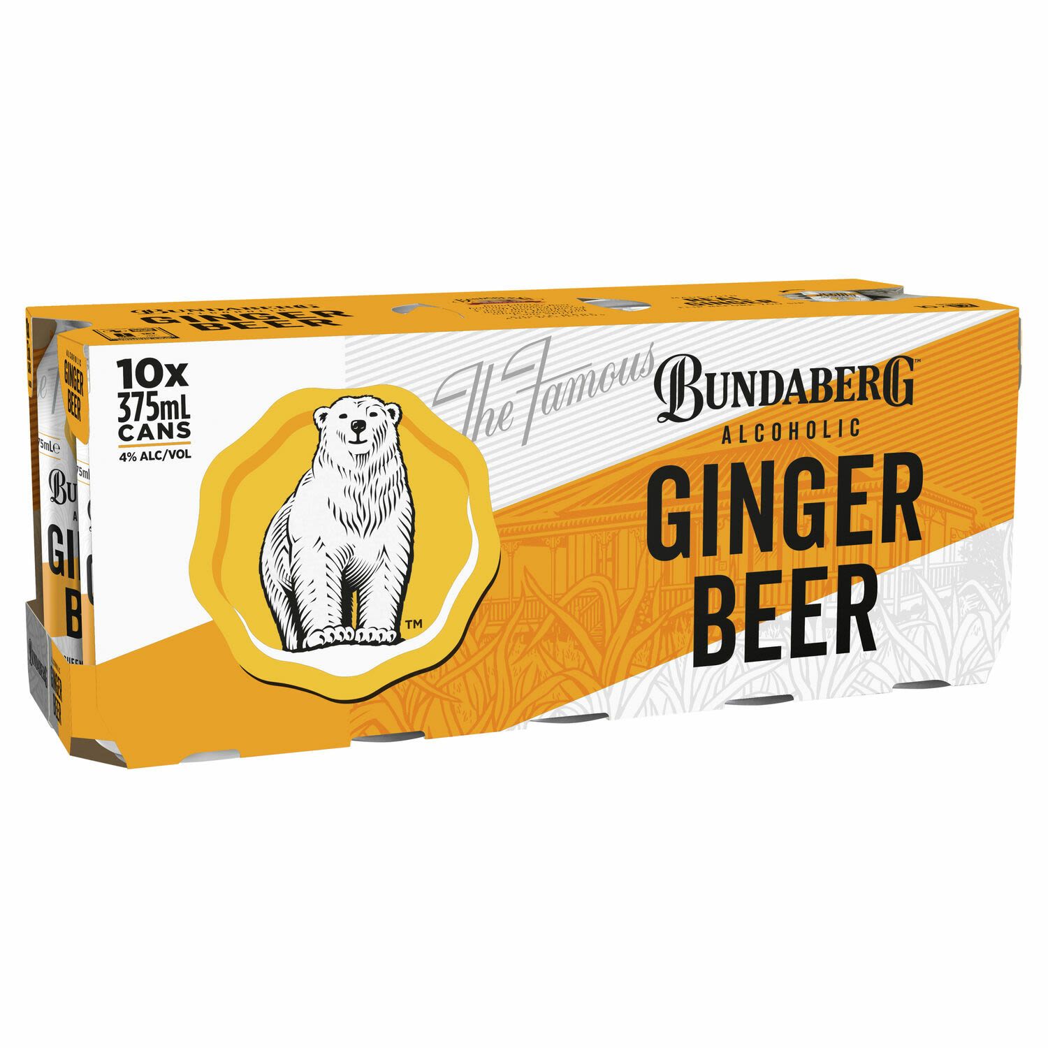 Bundaberg Ginger Beer Can 375mL 10 Pack