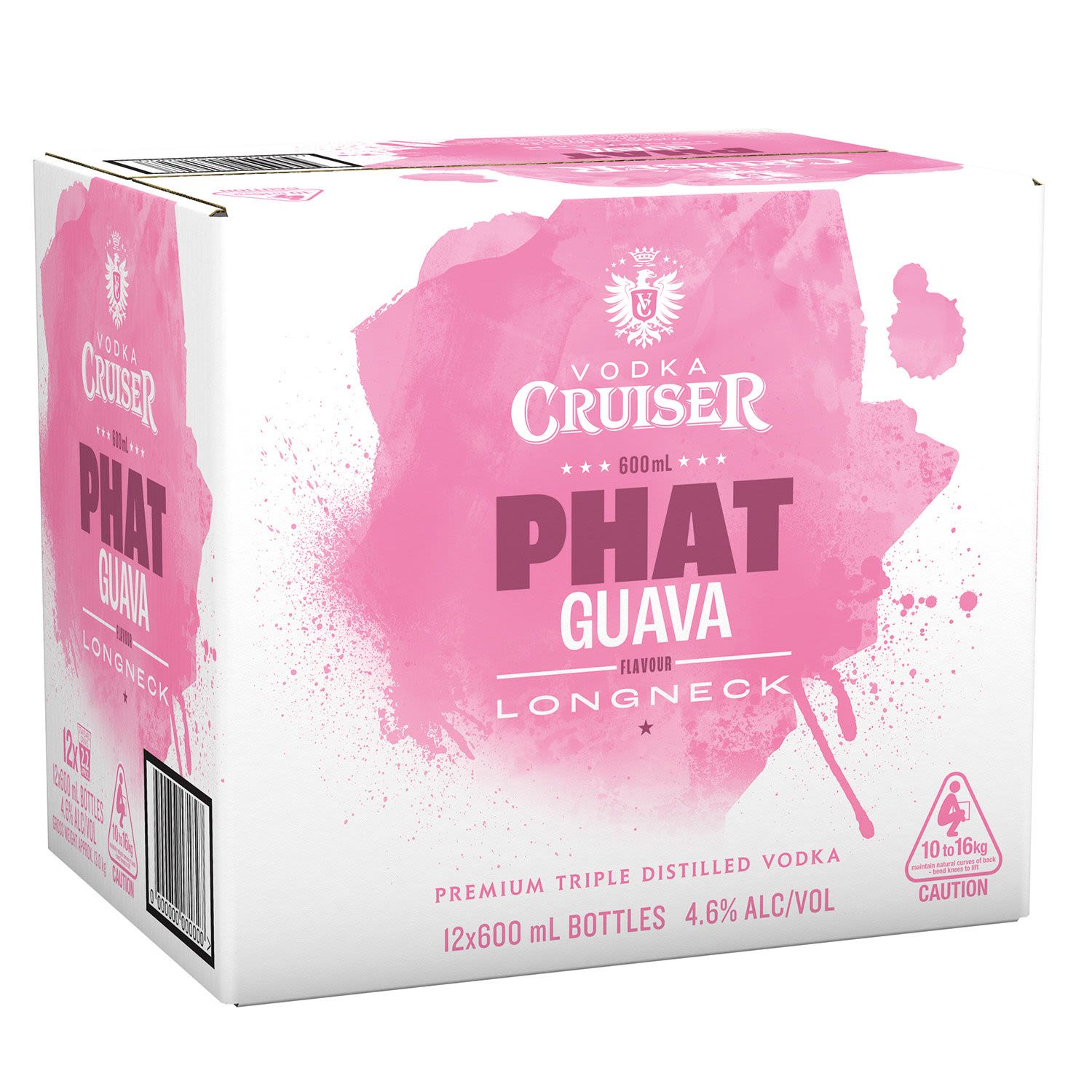Vodka Cruiser Phat Guava Longneck Bottle 600mL 12 Pack