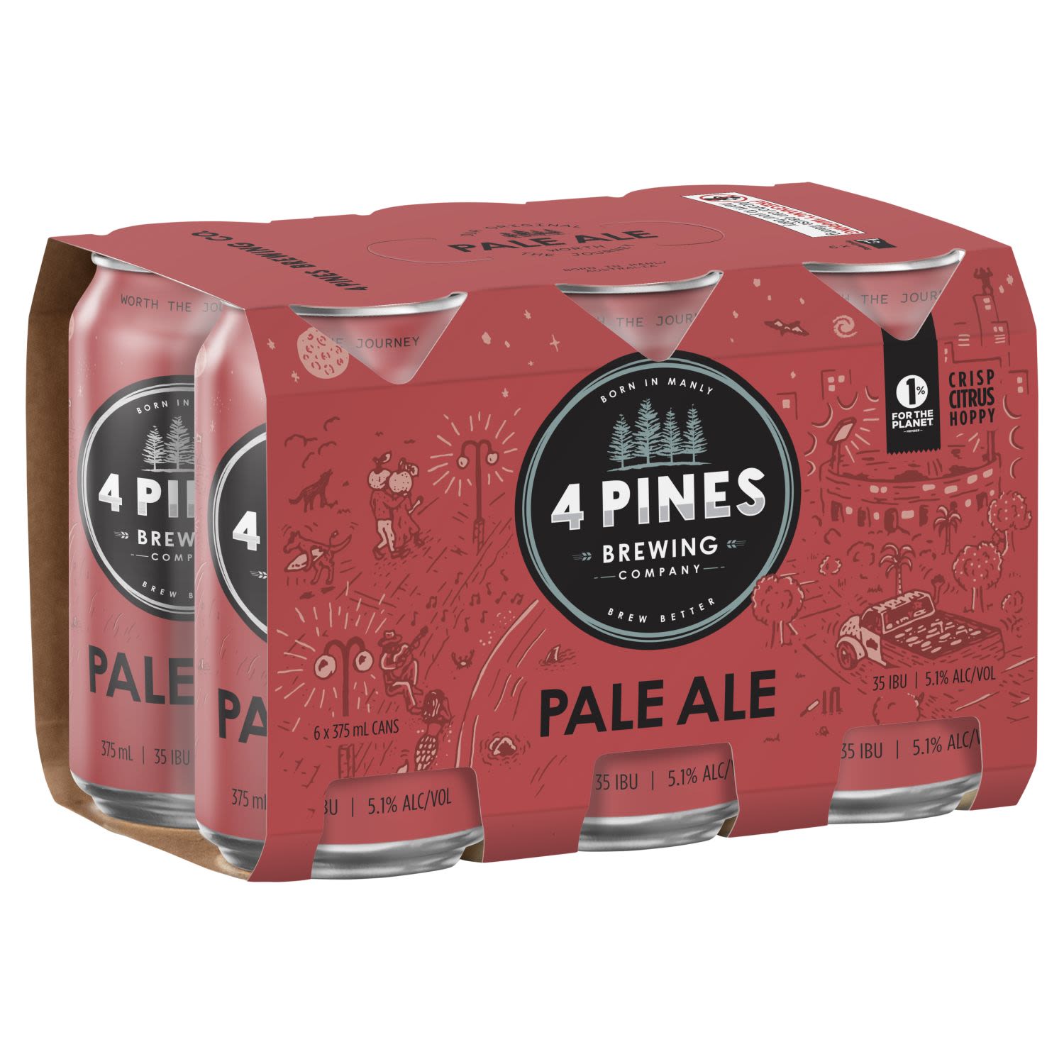 4 Pines Pale Ale Can 375mL 6 Pack