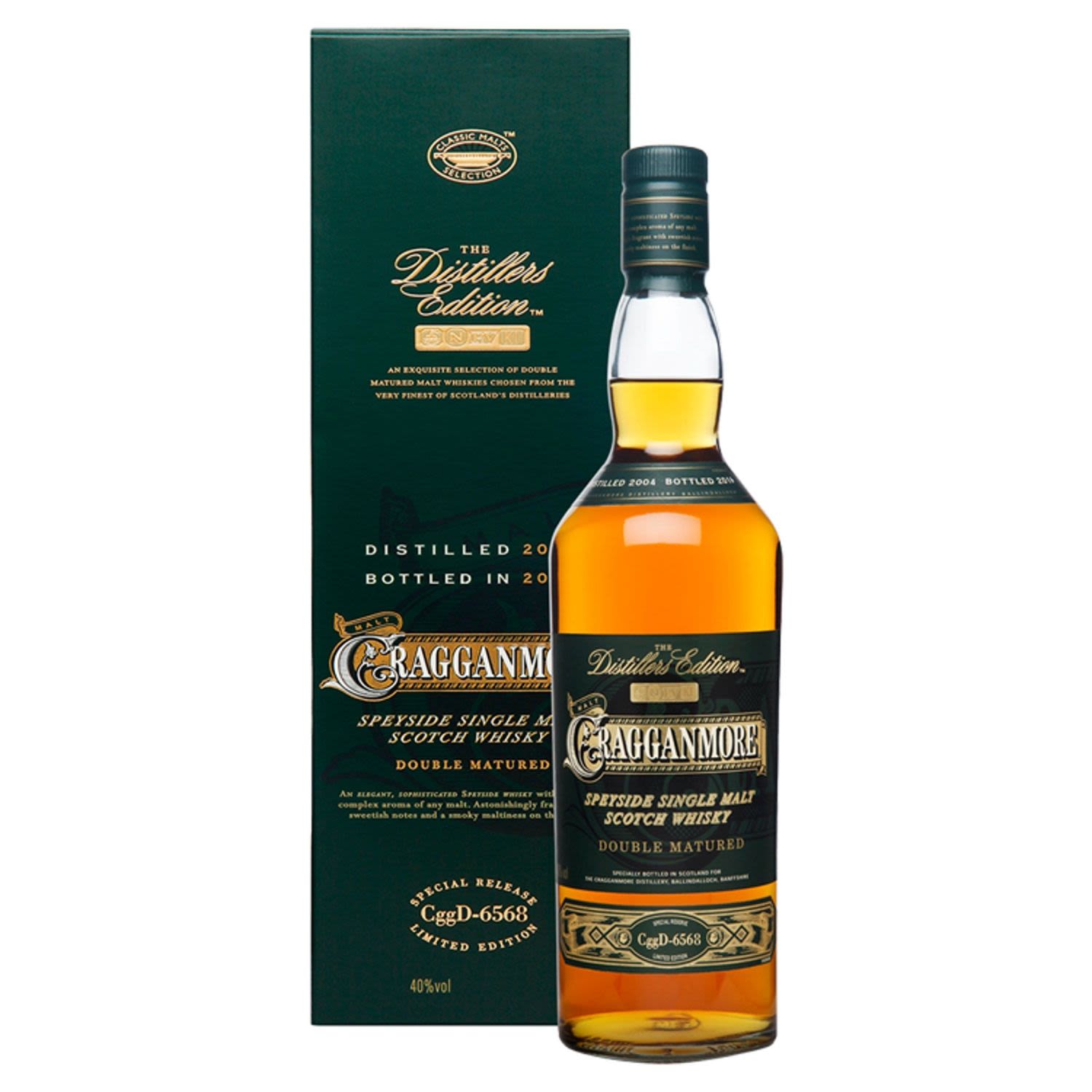 The complexity of Cragganmore makes it an out-of-the-ordinary choice for a second cask finish. However, port-wine casks provide the perfectly harmonious partner. Sweet, intensely fruity fragrances and a deep oak-smoked malty taste, then a longish drying finish with plenty of oak character showing through.<br /> <br />Alcohol Volume: 40.00%<br /><br />Pack Format: Bottle<br /><br />Standard Drinks: 22.1</br /><br />Pack Type: Bottle<br /><br />Country of Origin: Scotland<br />