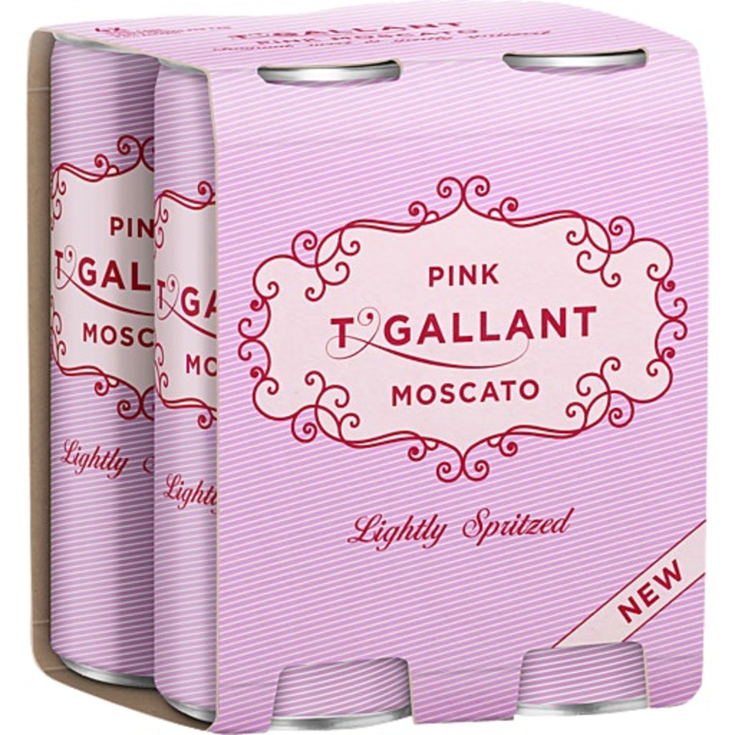 T'Gallant Pink Moscato Lightly Spritzed Can 250mL 4 Pack