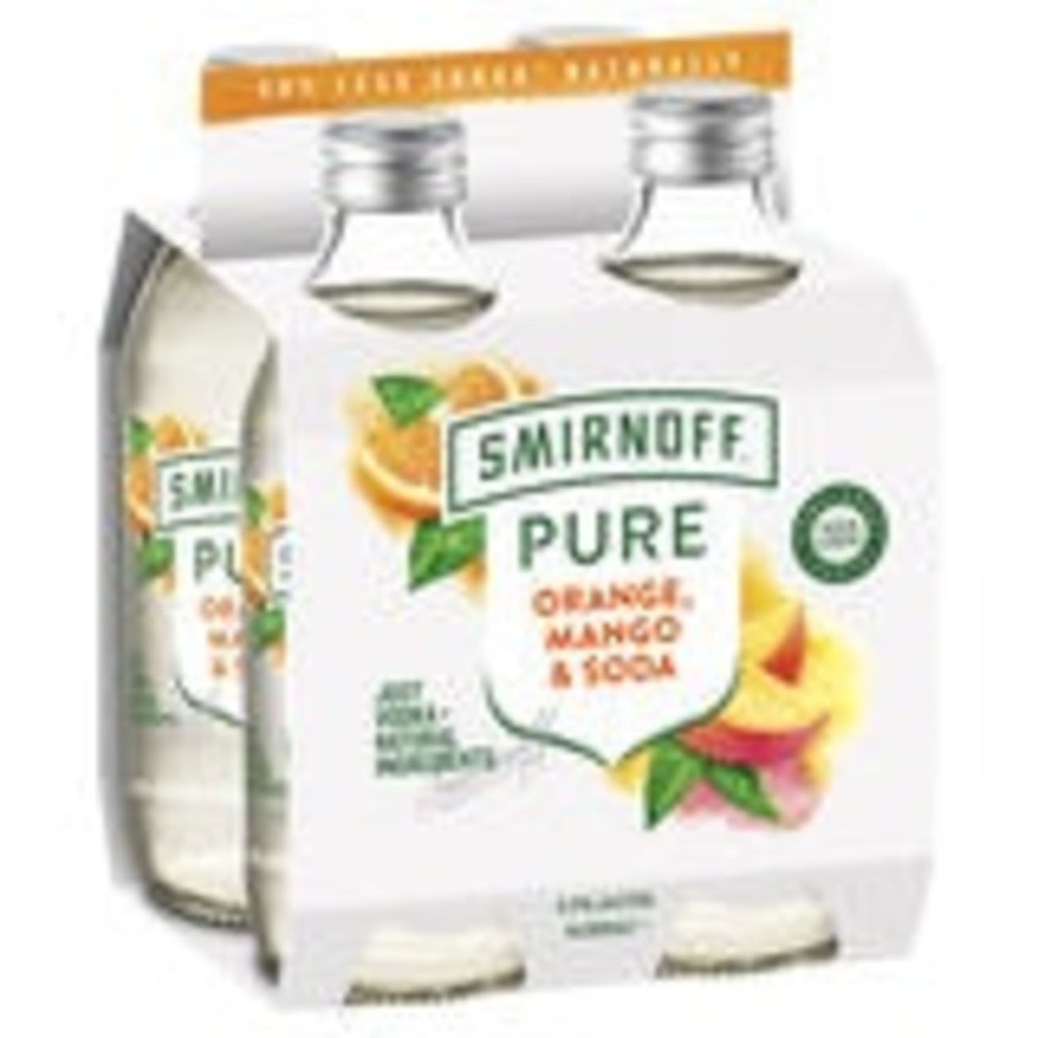Smirnoff Pure Orange Mango Soda 4.5% Bottle 300mL 4 Pack
