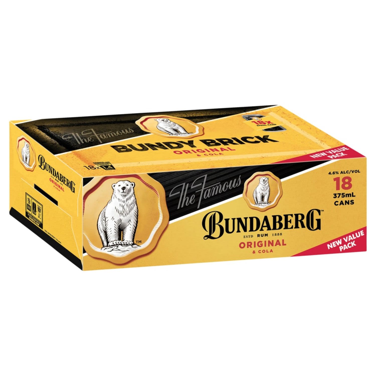Bundaberg Original Rum & Cola Can 375mL 18 Pack