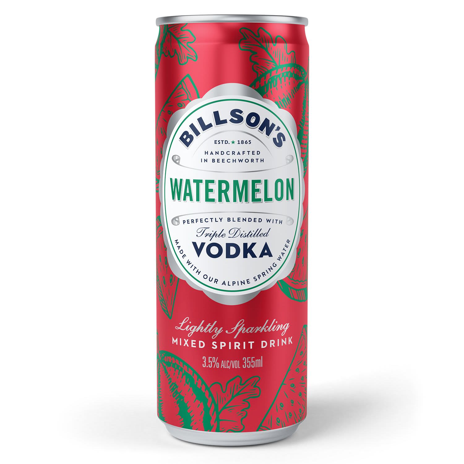 Billson's Vodka with Watermelon Can 355mL 24 Pack