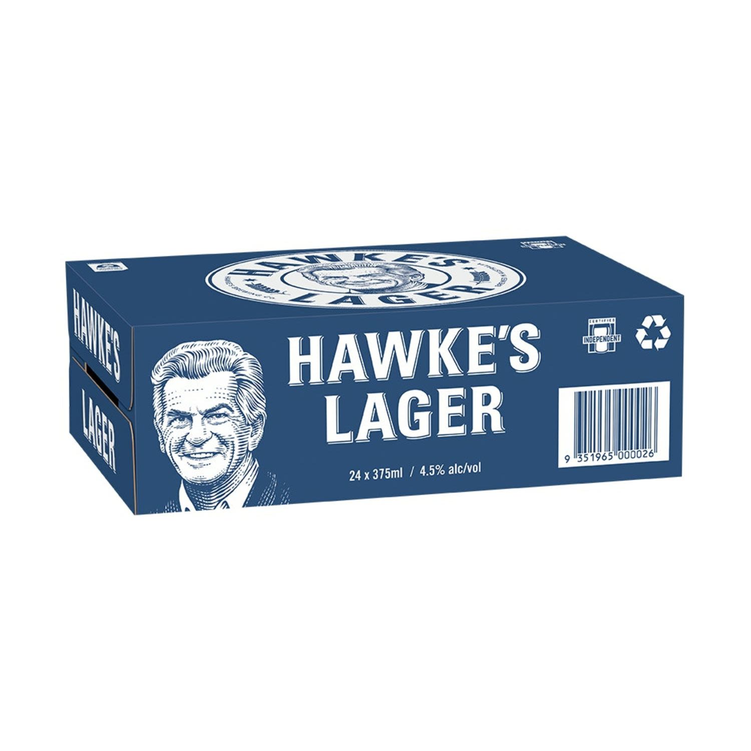 Hawke's Lager Can 375mL 24 Pack