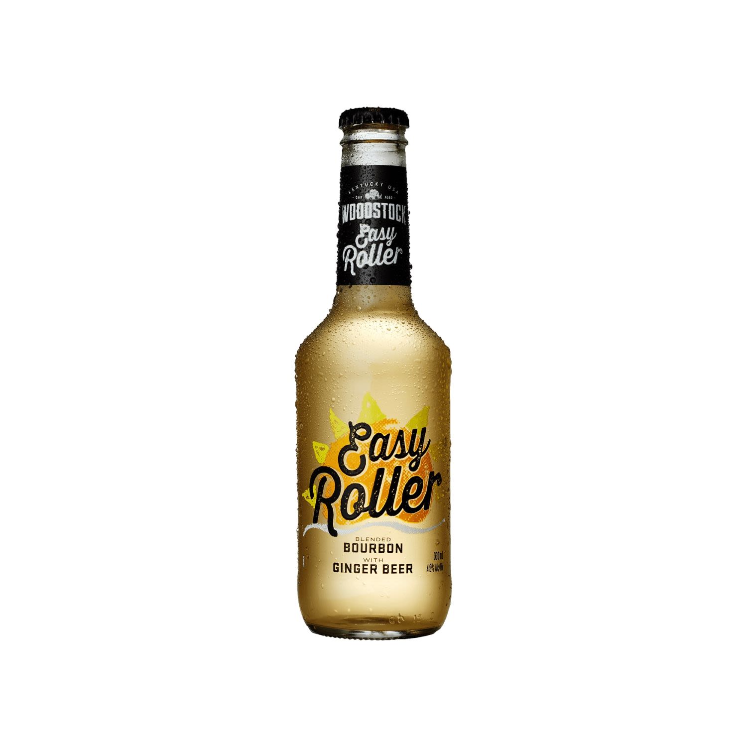 Woodstock Easy Roller Bourbon & Ginger Bottle 330mL 4 Pack