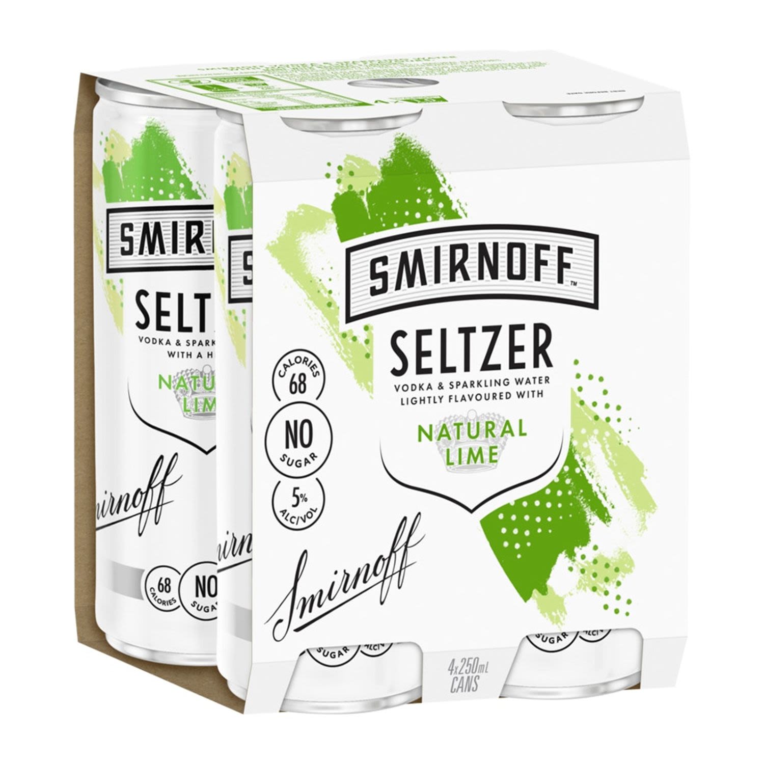 The perfect blend of Smirnoff vodka and lightly flavoured sparkling water. A light and zesty lime aroma, fresh and clean taste of lime on the palate with a fresh after taste.<br /> <br />Alcohol Volume: 5.00%<br /><br />Pack Format: 4 Pack<br /><br />Standard Drinks: 1</br /><br />Pack Type: Can<br />