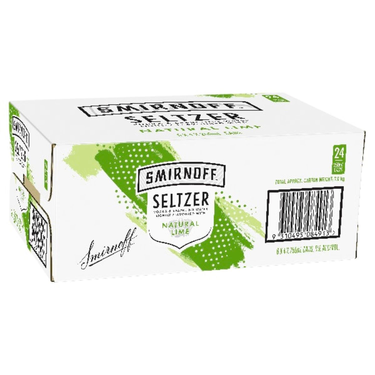 Smirnoff Seltzer Pure Lime Can 250mL 24 Pack