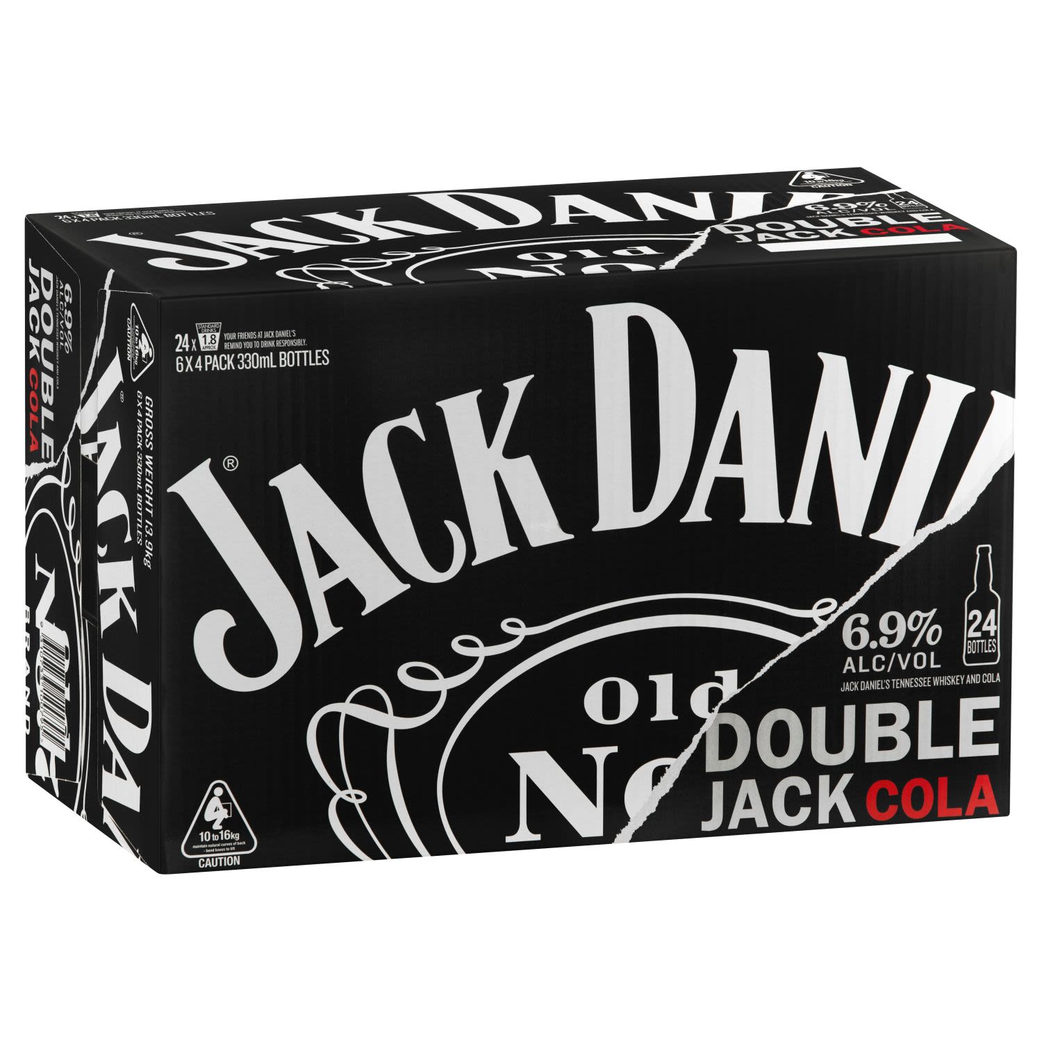 Jack Daniel's Double Jack & Cola Bottle 330mL 24 Pack