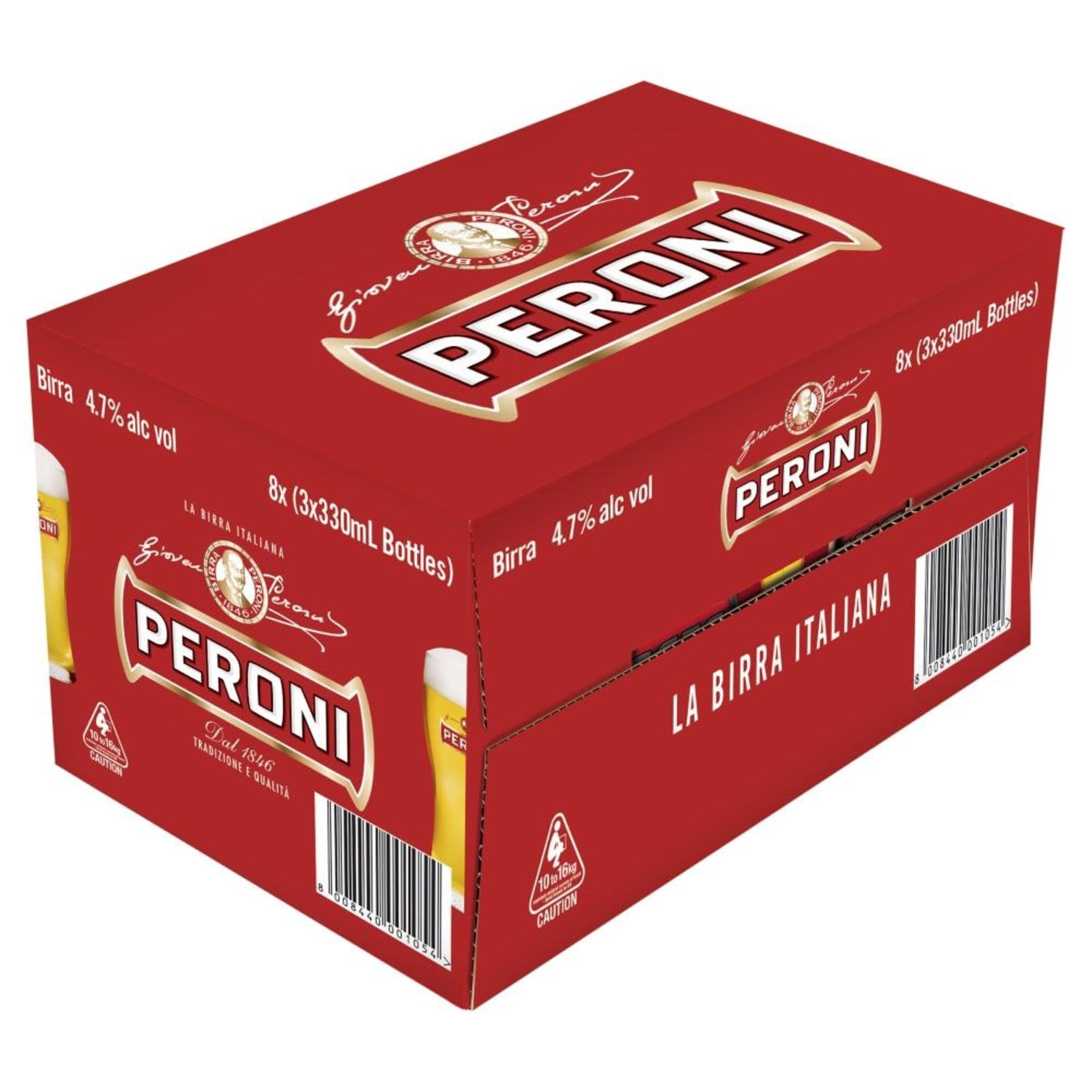 Peroni Red Lager Bottle 330mL 24 Pack