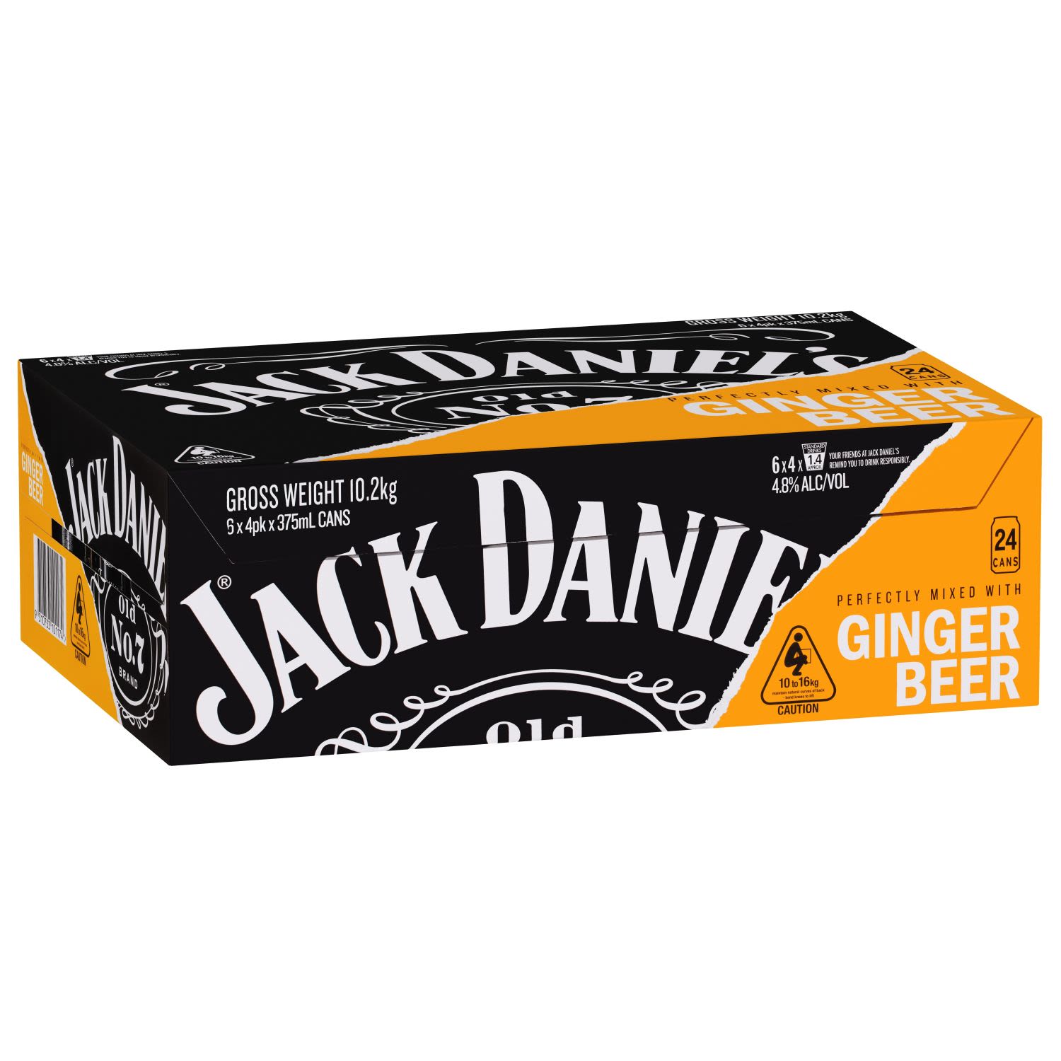 Jack Daniel's & Ginger Beer Can 375mL 24 Pack