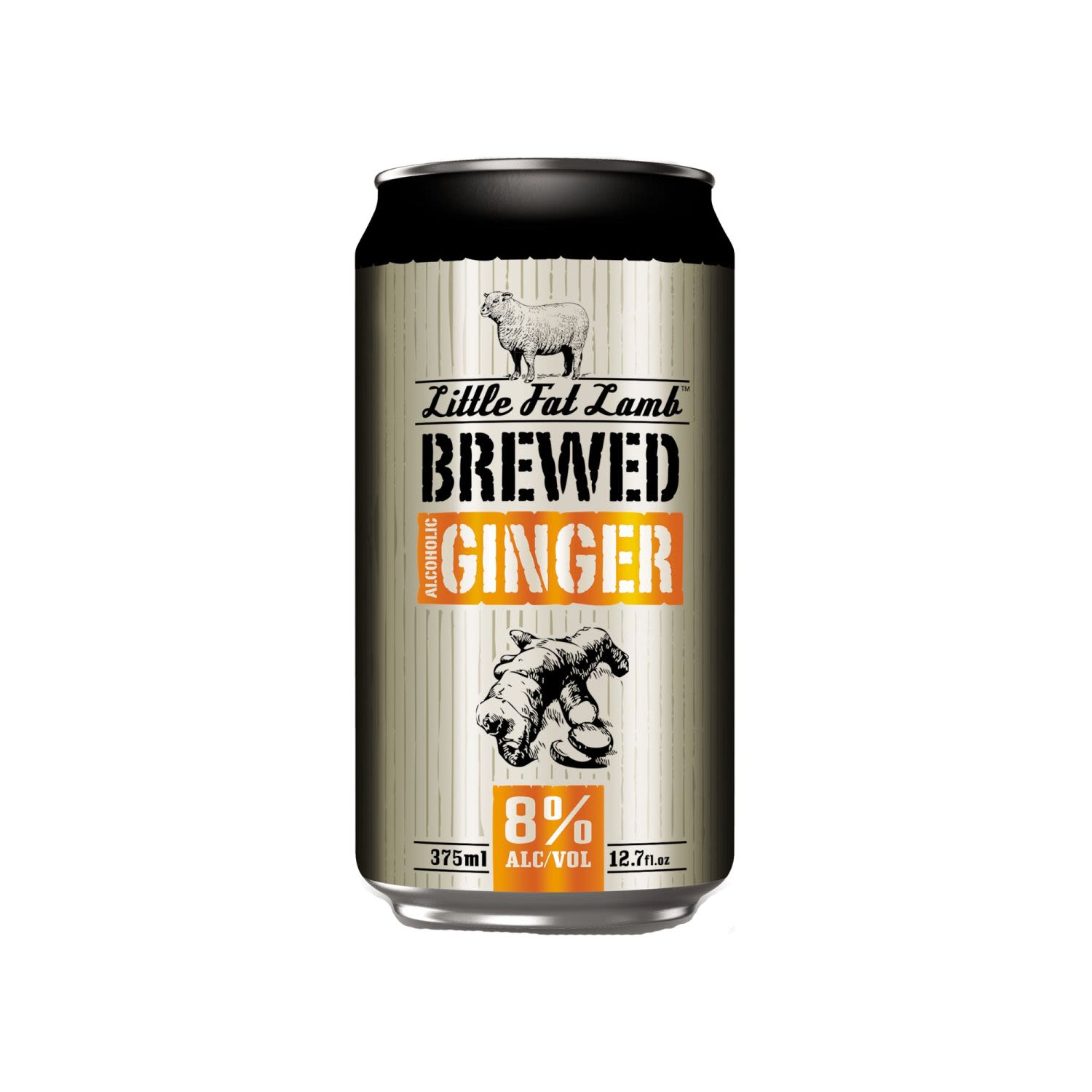 Little Fat Lamb Brewed Ginger Can 375mL 4 Pack