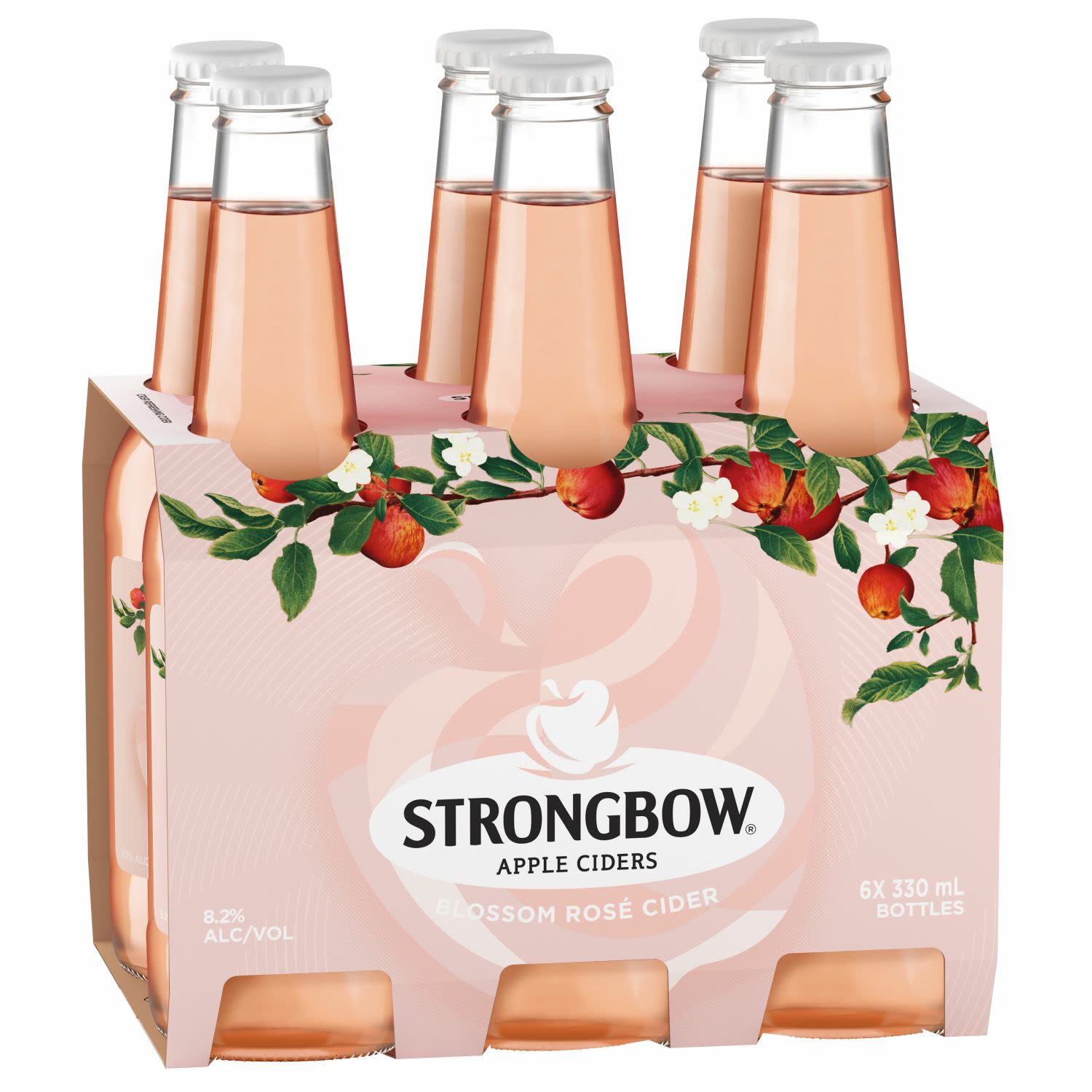 Strongbow Blossom Rose Sparkling Apple Cider Bottle 330mL 6 Pack