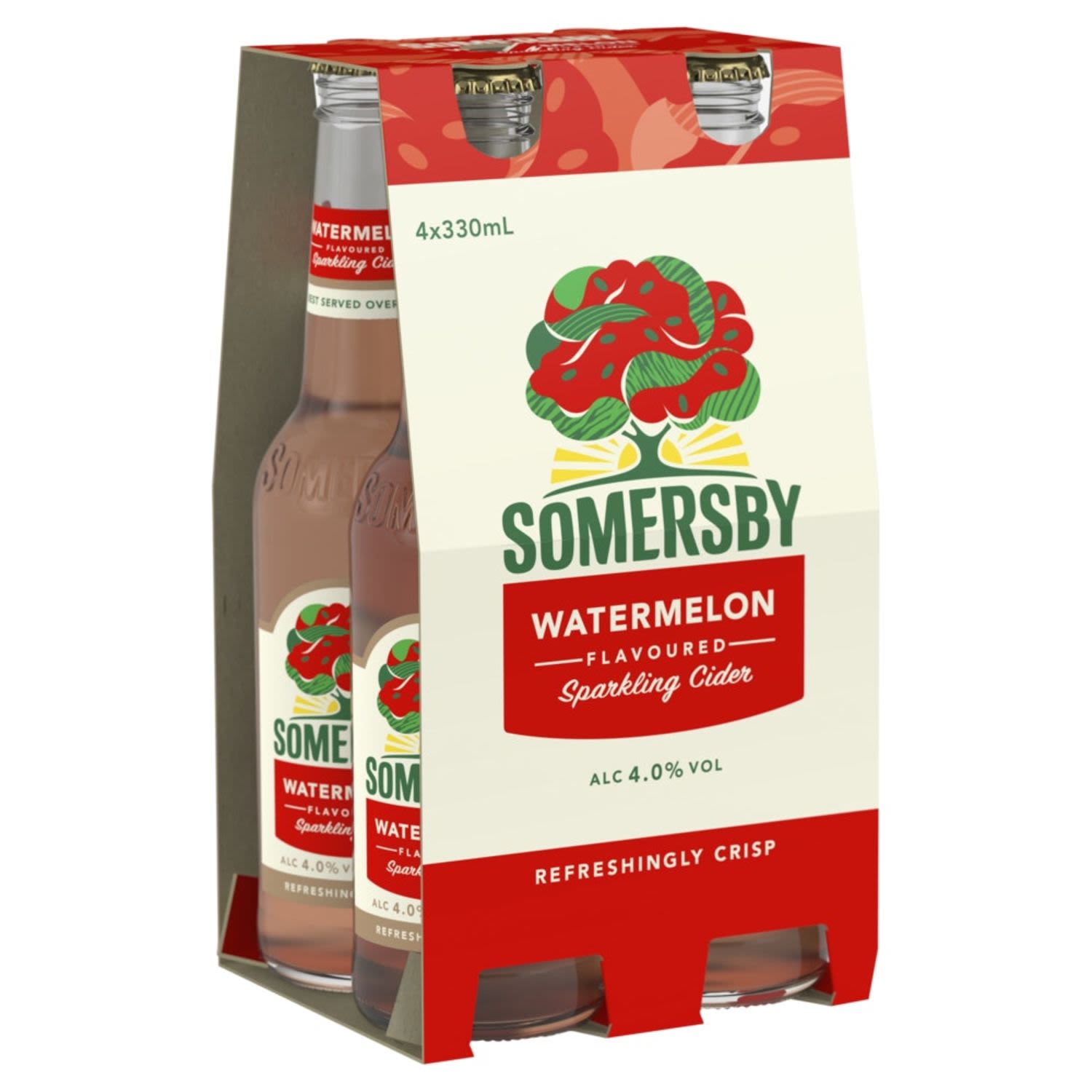 Somersby Watermelon Cider Bottle 330mL 4 Pack