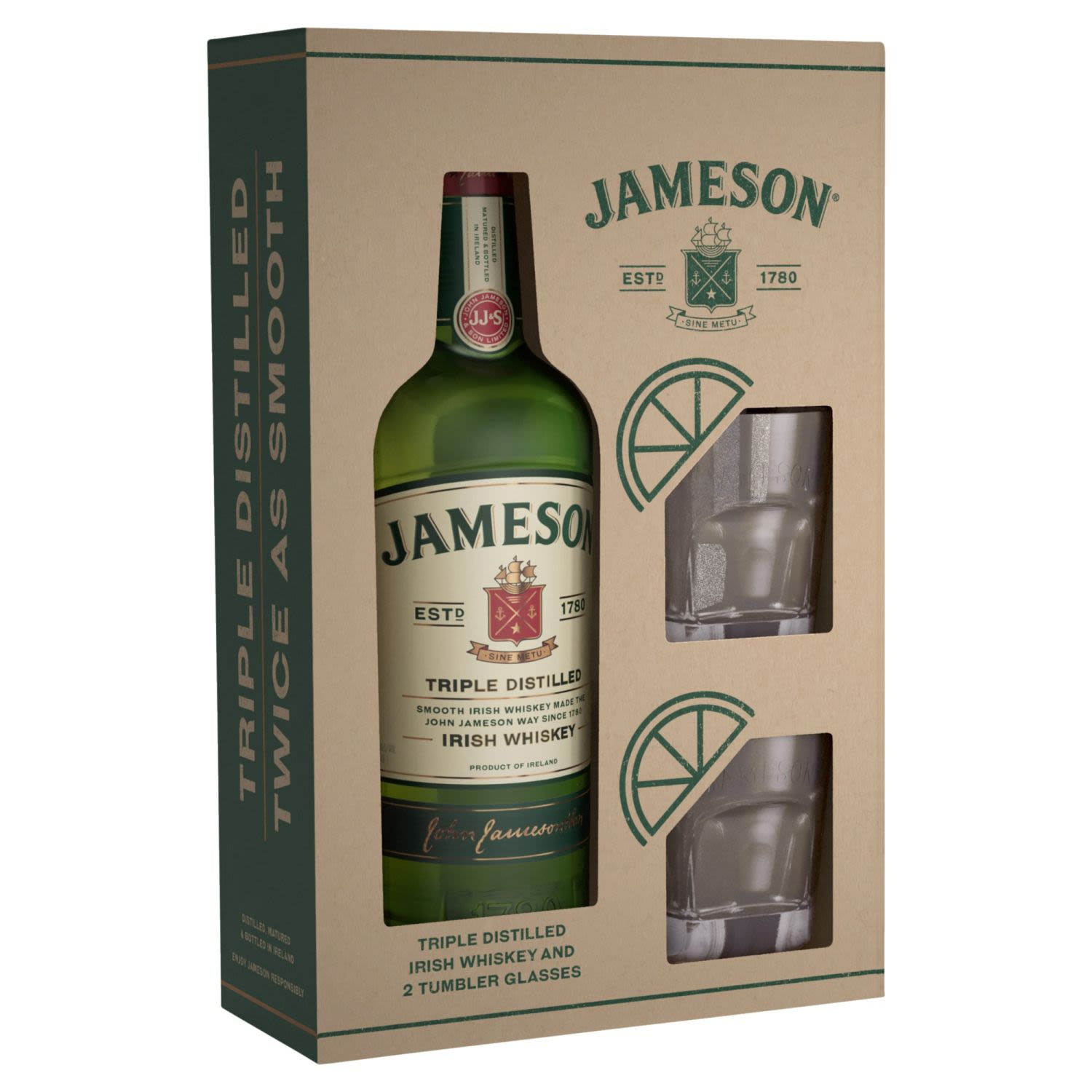 Jameson Glasses Gift Pack 700mL Bottle