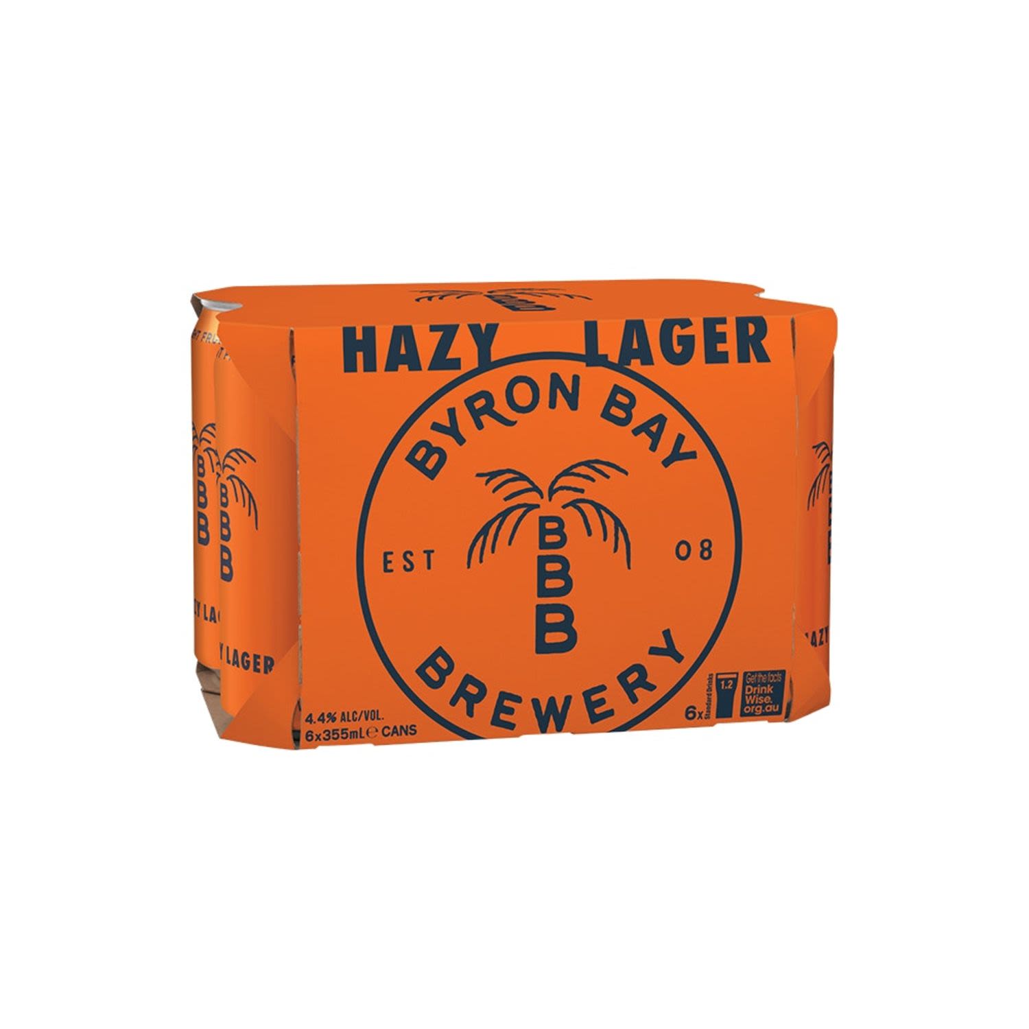 Byron Bay Hazy One Pale Lager Can 355mL 6 Pack