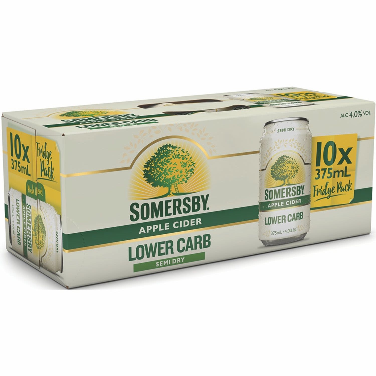 Somersby Apple Lower Carb Cider 4% Can 375mL 10 Pack