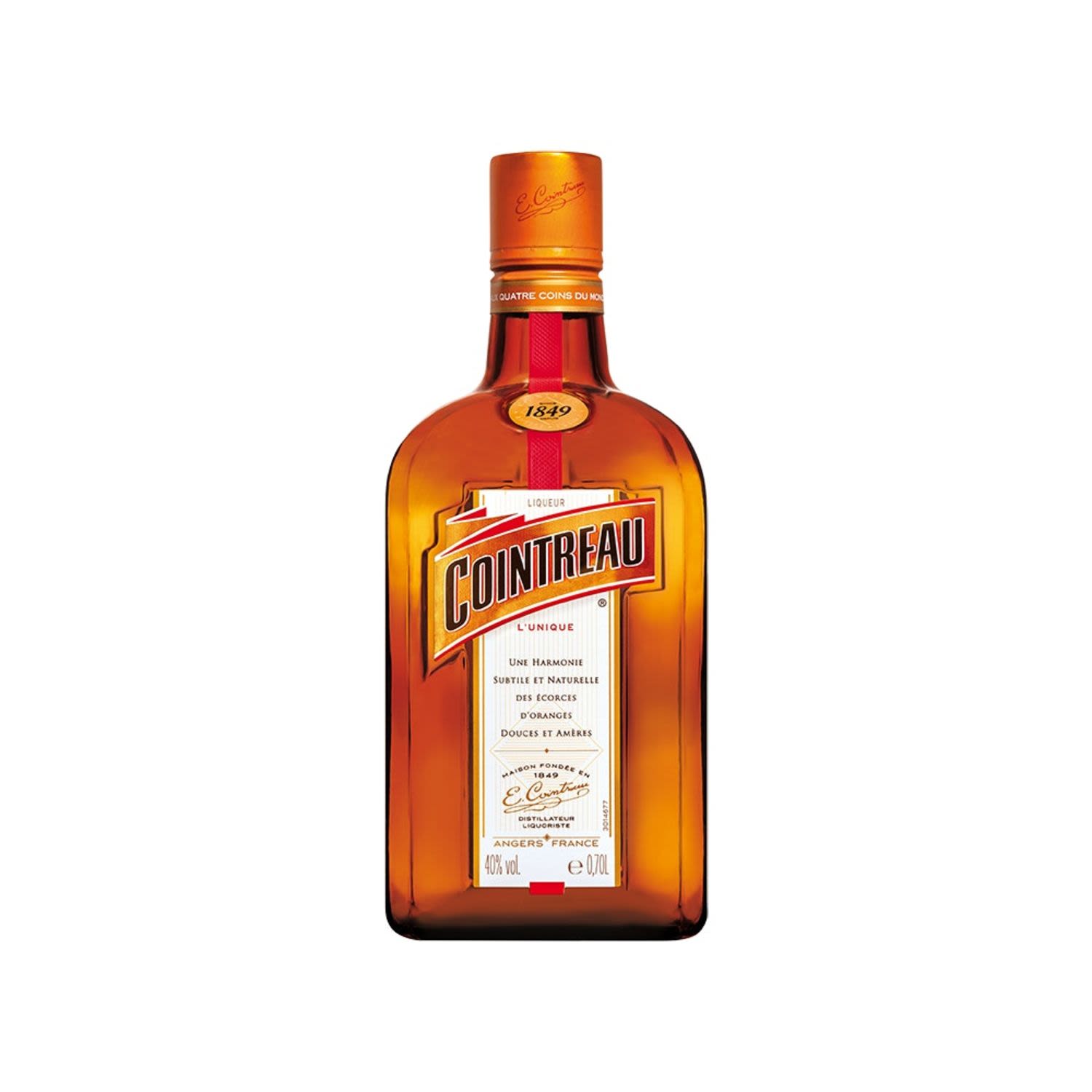 Cointreau, a masterpiece crafted through the unique distillation of all-natural sweet and bitter orange peels, resulting in a crystal clear liqueur that strikes the perfect balance between sweetness and freshness.<br /> <br />Alcohol Volume: 40.00%<br /><br />Pack Format: Bottle<br /><br />Standard Drinks: 22</br /><br />Pack Type: Bottle<br /><br />Country of Origin: France<br />