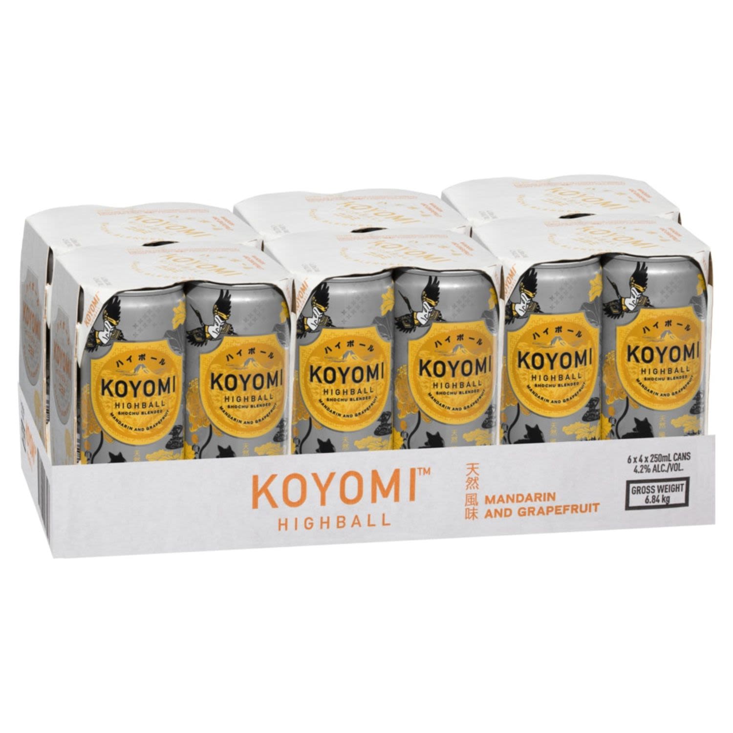 Koyomi Shochu Mandarin and Grapefruit Highball 250mL 24 Pack