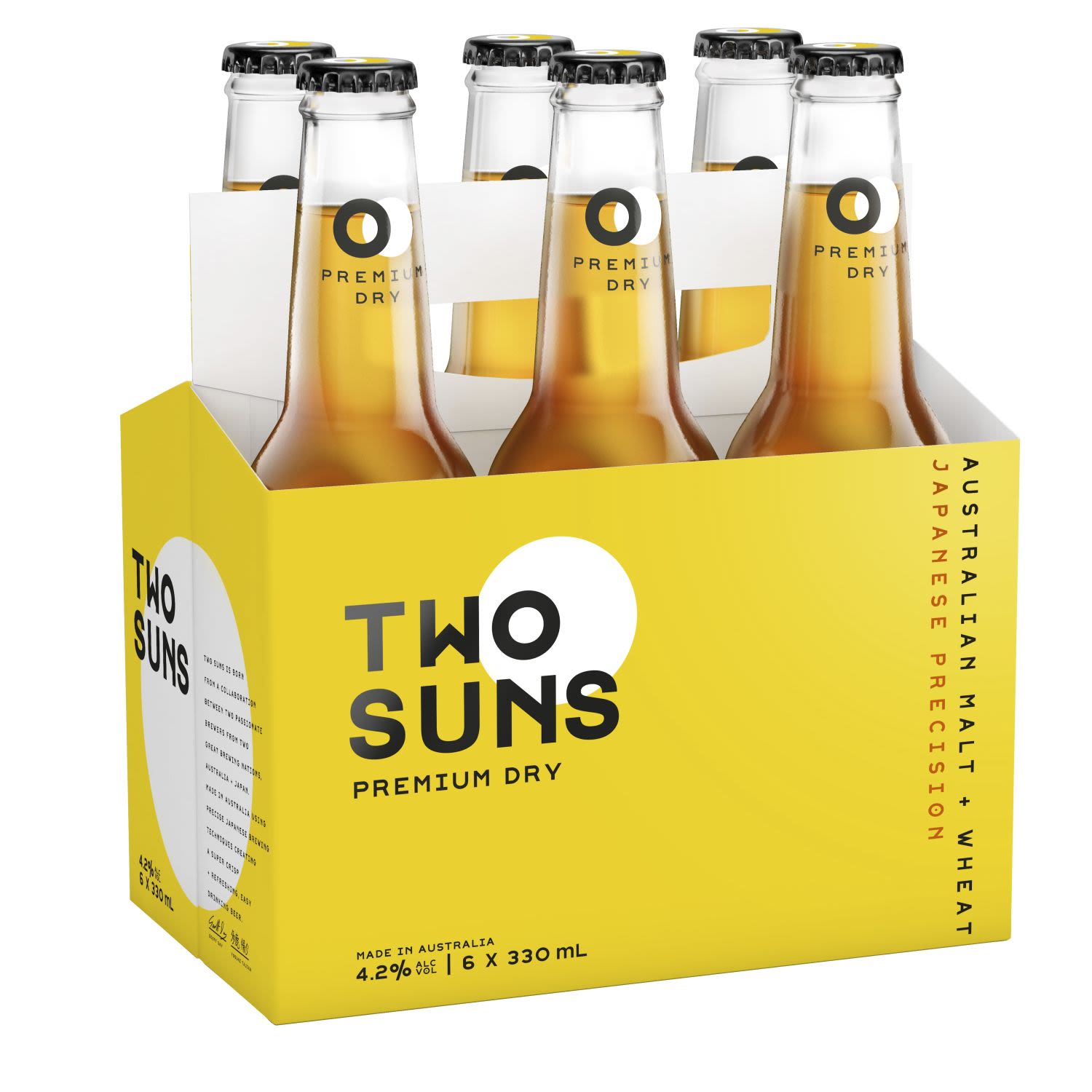 Two Suns Premium Dry Lager Bottle 330mL 6 Pack