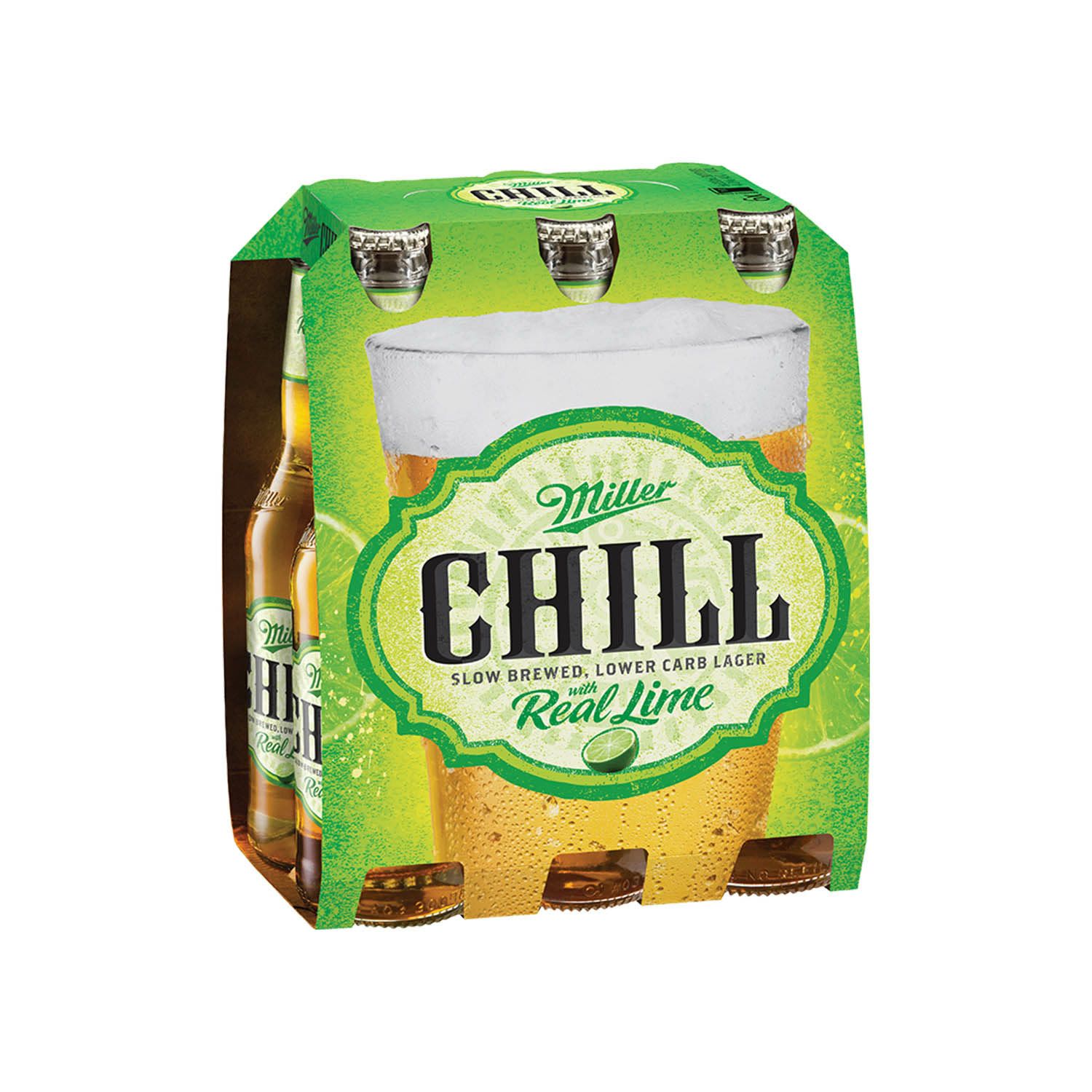 Miller Chill & Lime Bottle 330mL 6 Pack