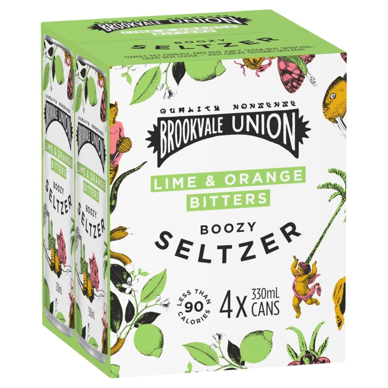 Brookvale Union Lime & Orange Bitters Boozy Seltzer Can 330mL 4 Pack