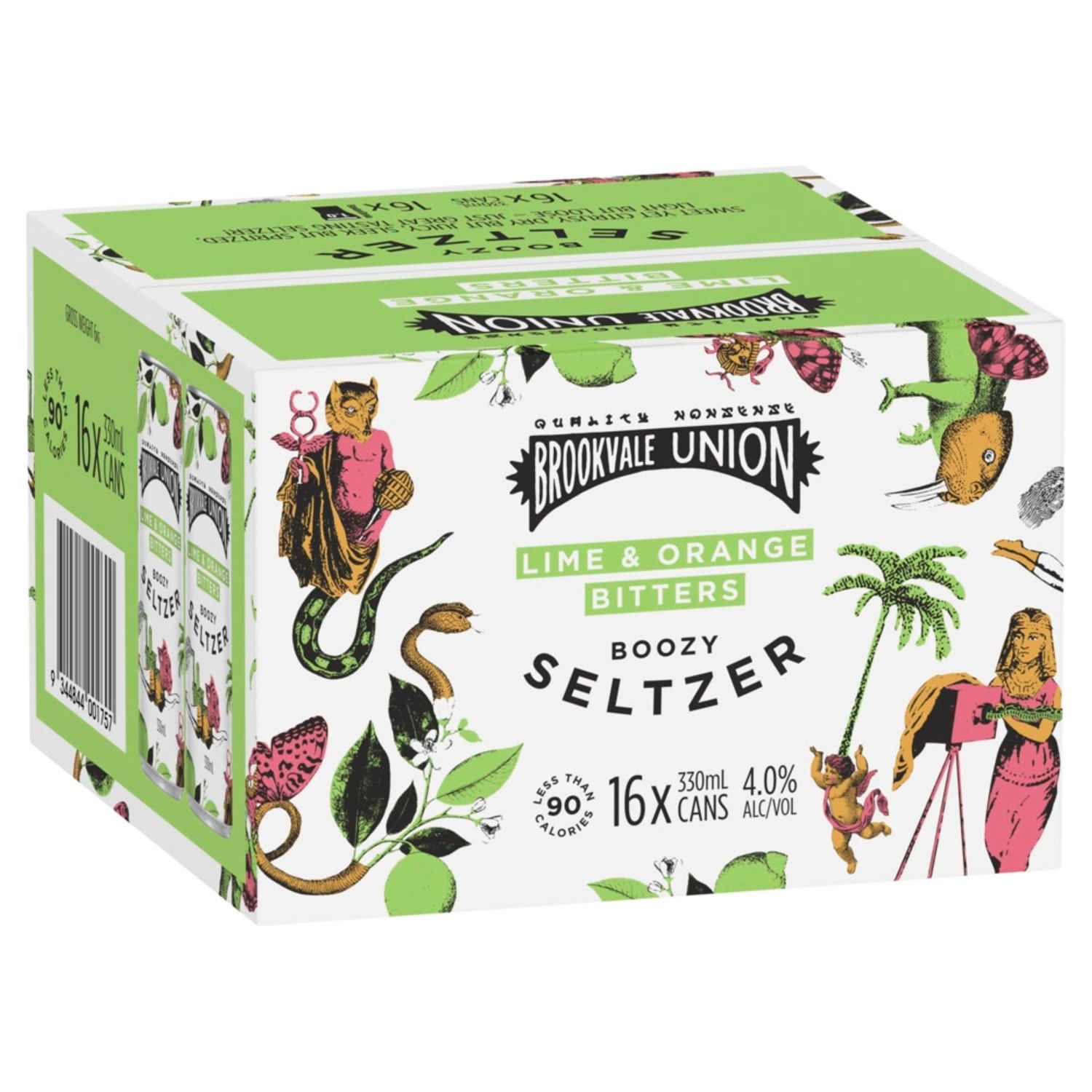 Brookvale Union Lime & Orange Bitters Boozy Seltzer Can 330mL 16 Pack