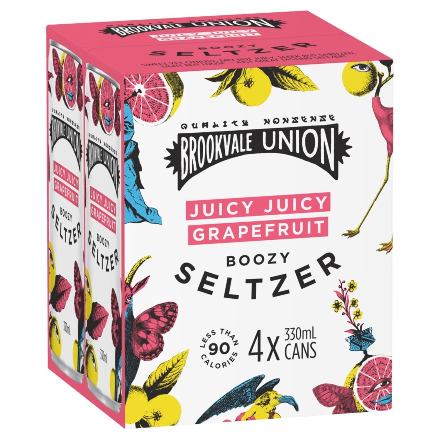 Brookvale Union Juicy Juicy Grapefruit Boozy Seltzer Can 330mL 4 Pack