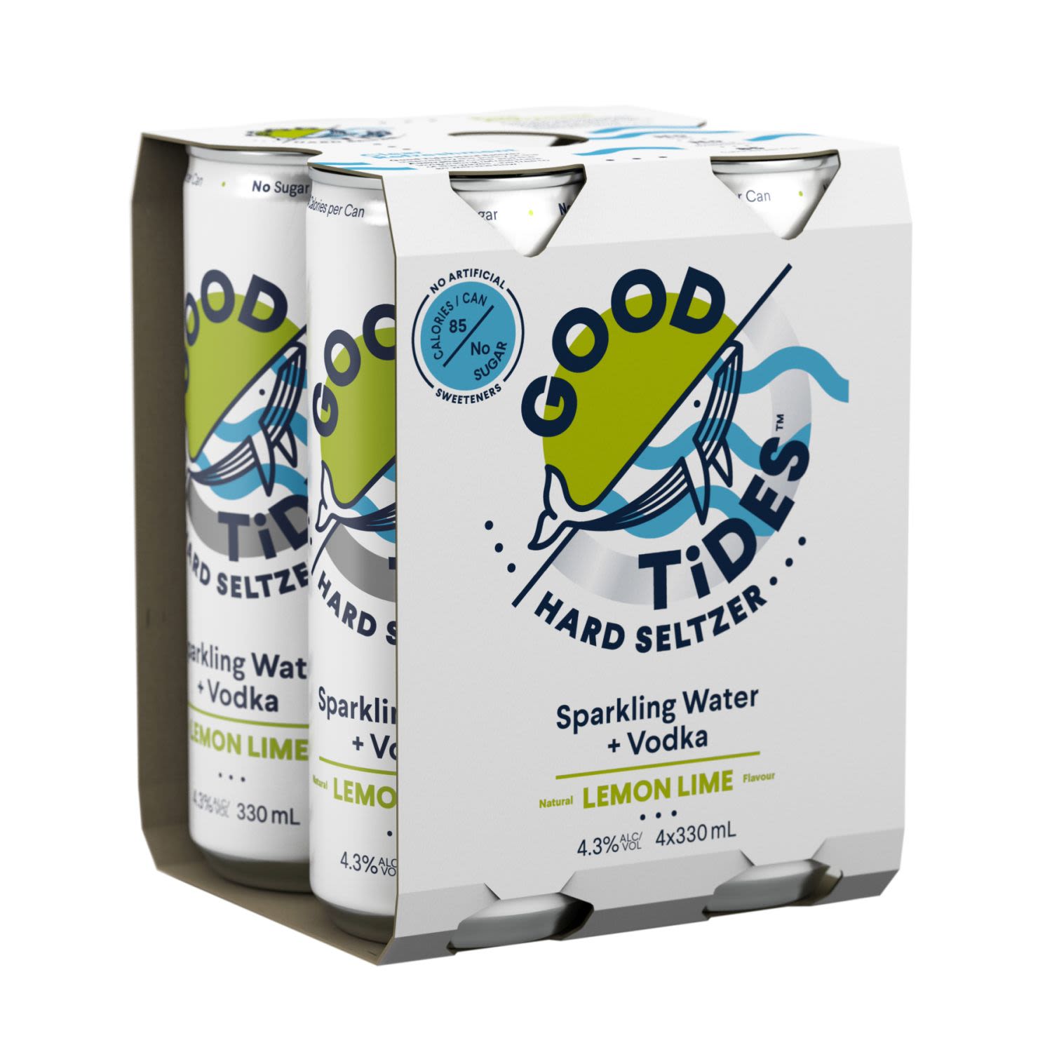 Good Tides Lemon Lime Seltzer Can 330mL 4 Pack