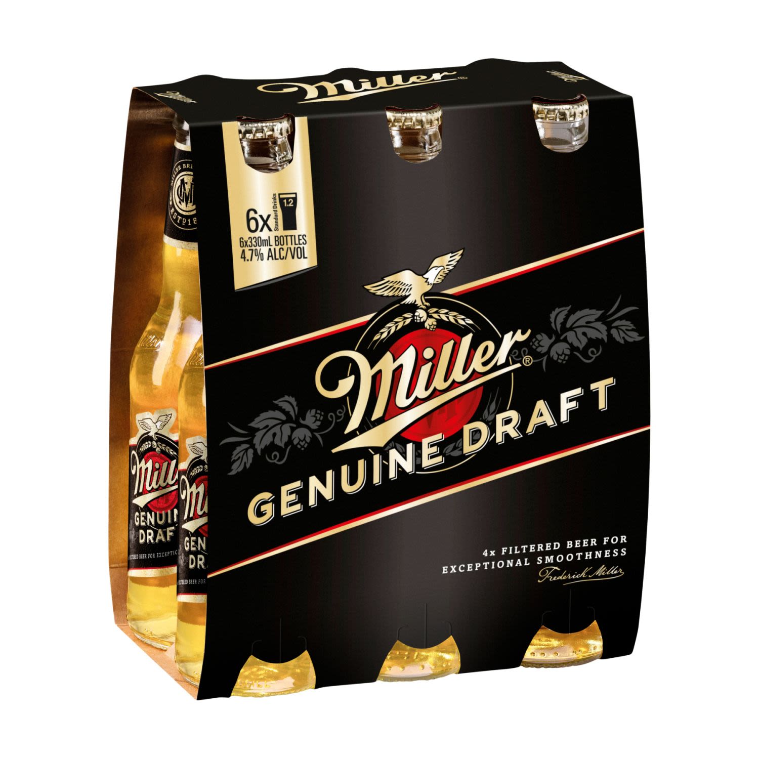 Miller Gen Draft New Bottle 330mL 6 Pack