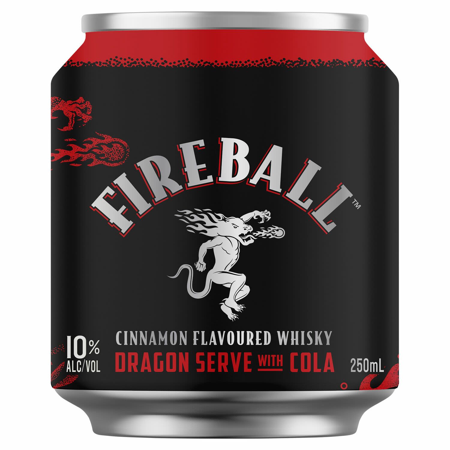 Fireball Cinnamon Whiskey & Cola Dragon Serve 10% ABV Can 250mL