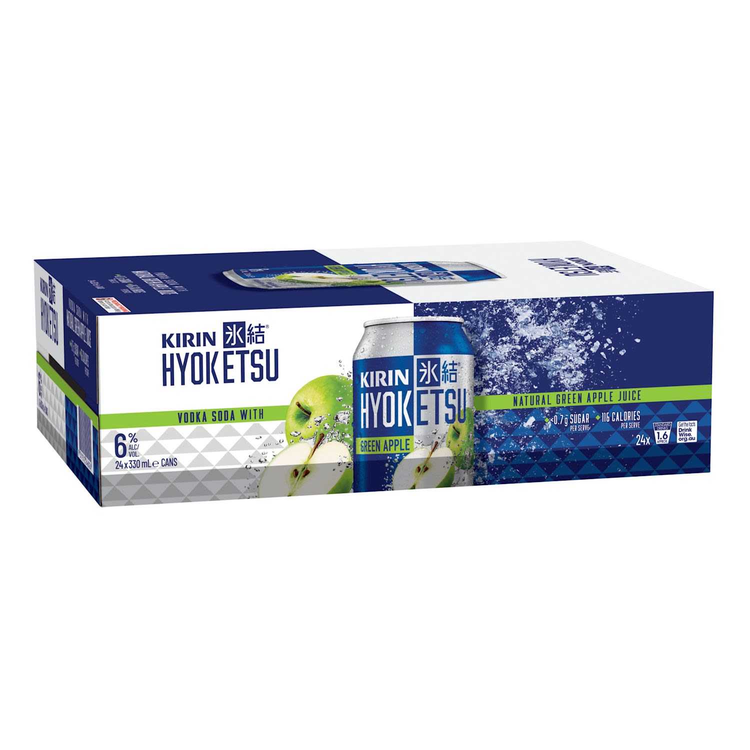 Kirin Hyoketsu Green Apple 6% Can 330mL 24 Pack