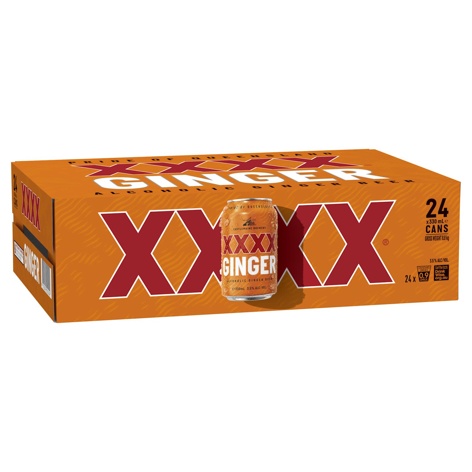 XXXX Ginger Beer Can 330mL 24 Pack