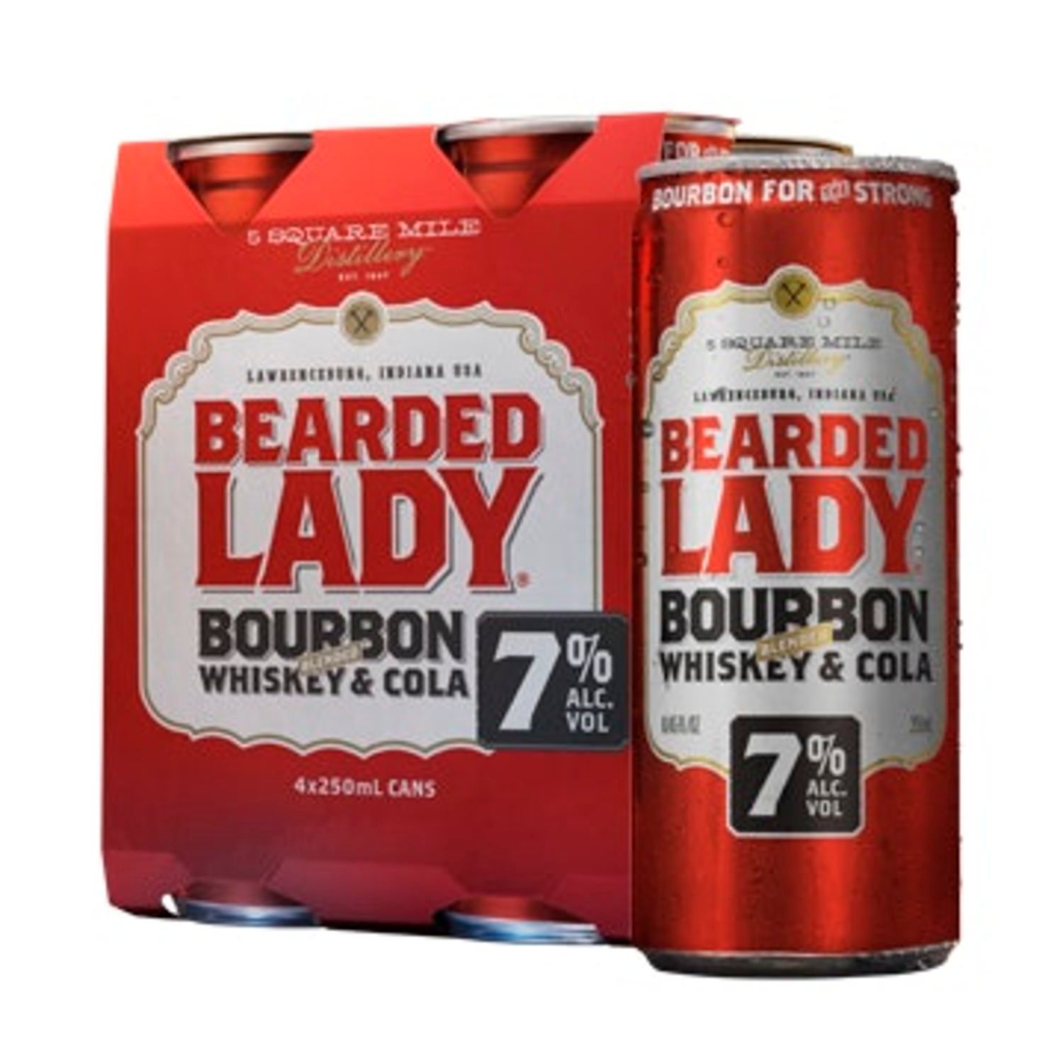 Bearded Lady American Bourbon and Cola 7% Can 375mL 4 Pack
