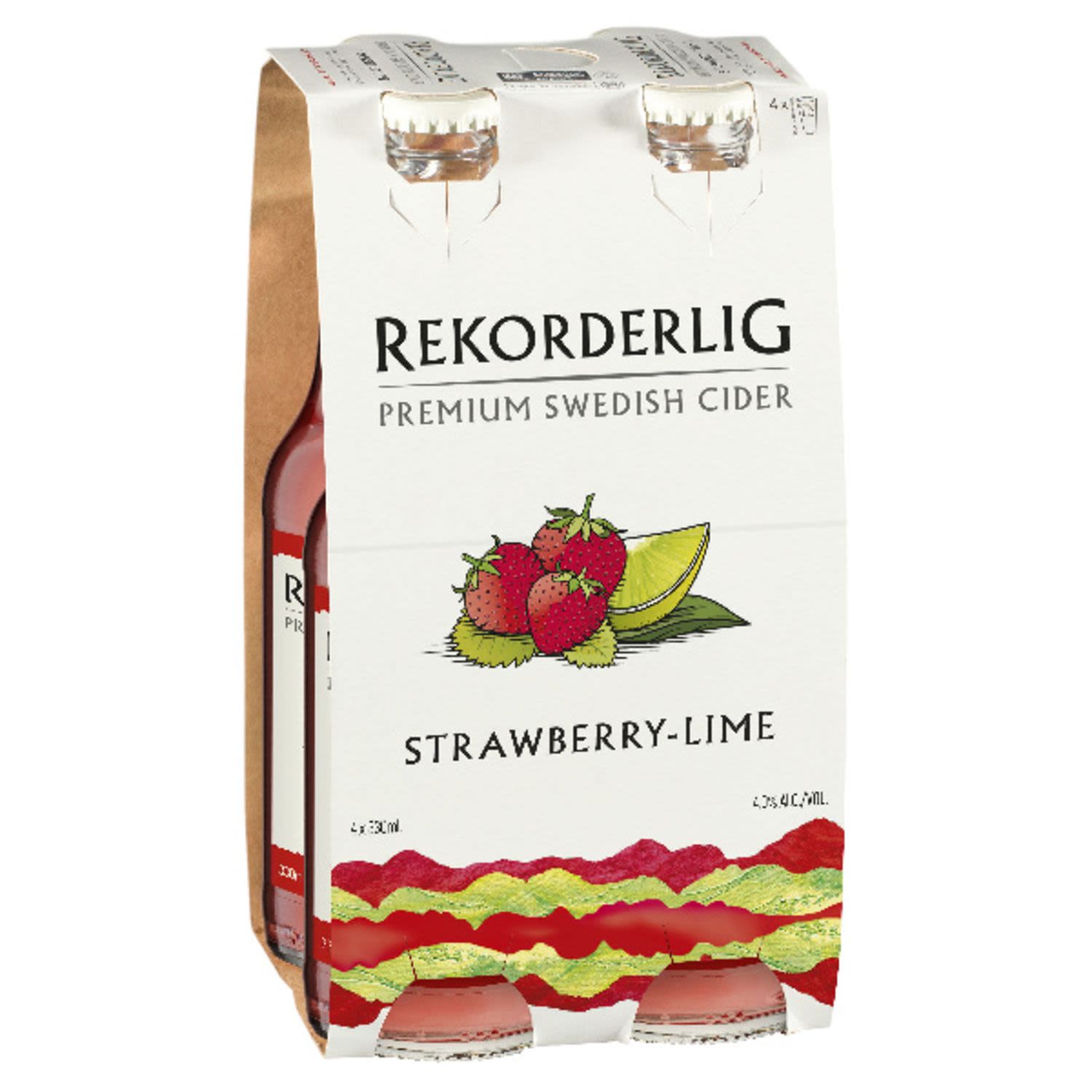 Rekorderlig Premium Strawberry & Lime Cider 330mL 4 Pack