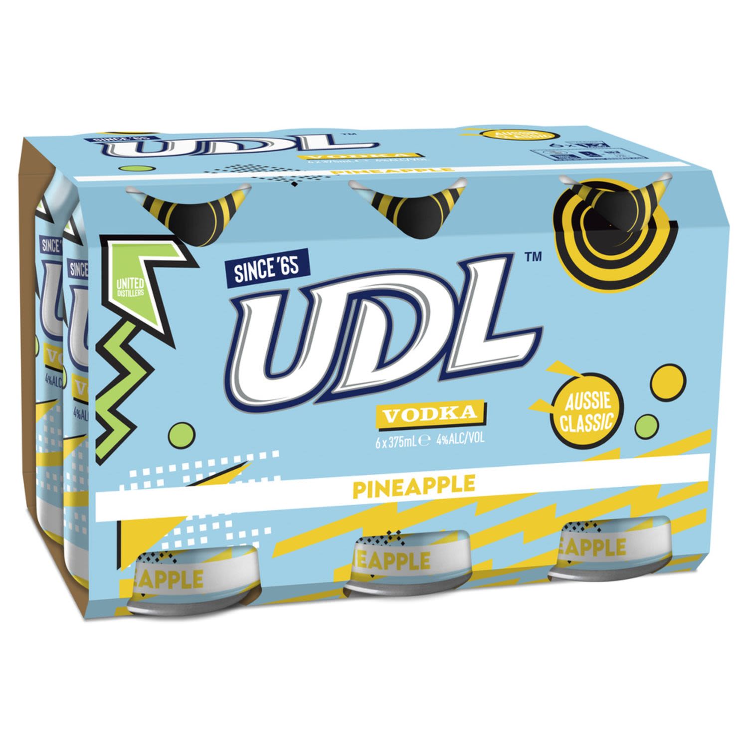 UDL Vodka & Pineapple Can 375mL 6 Pack