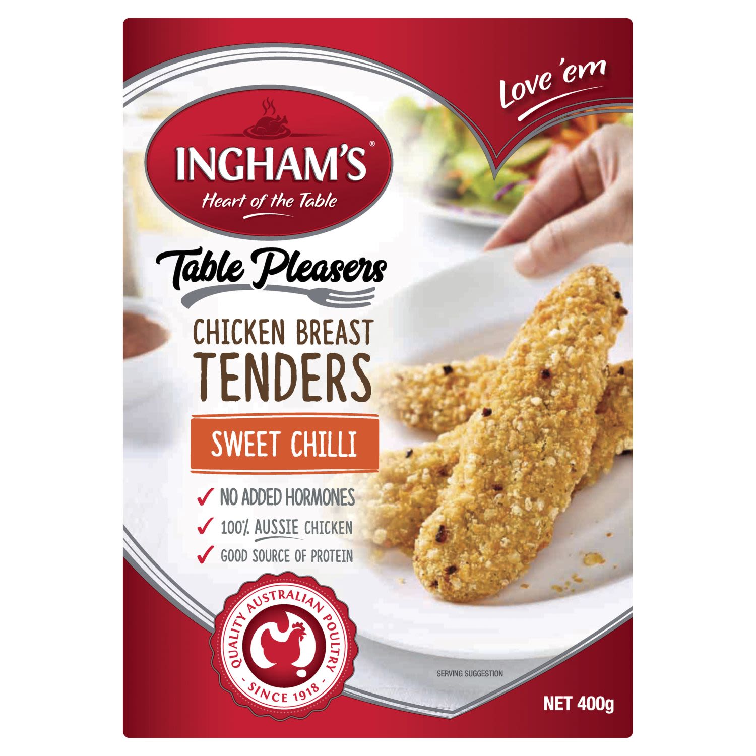 Ingham's Table Pleasers Chicken Breast Tenders Sweet Chilli, 400 Gram