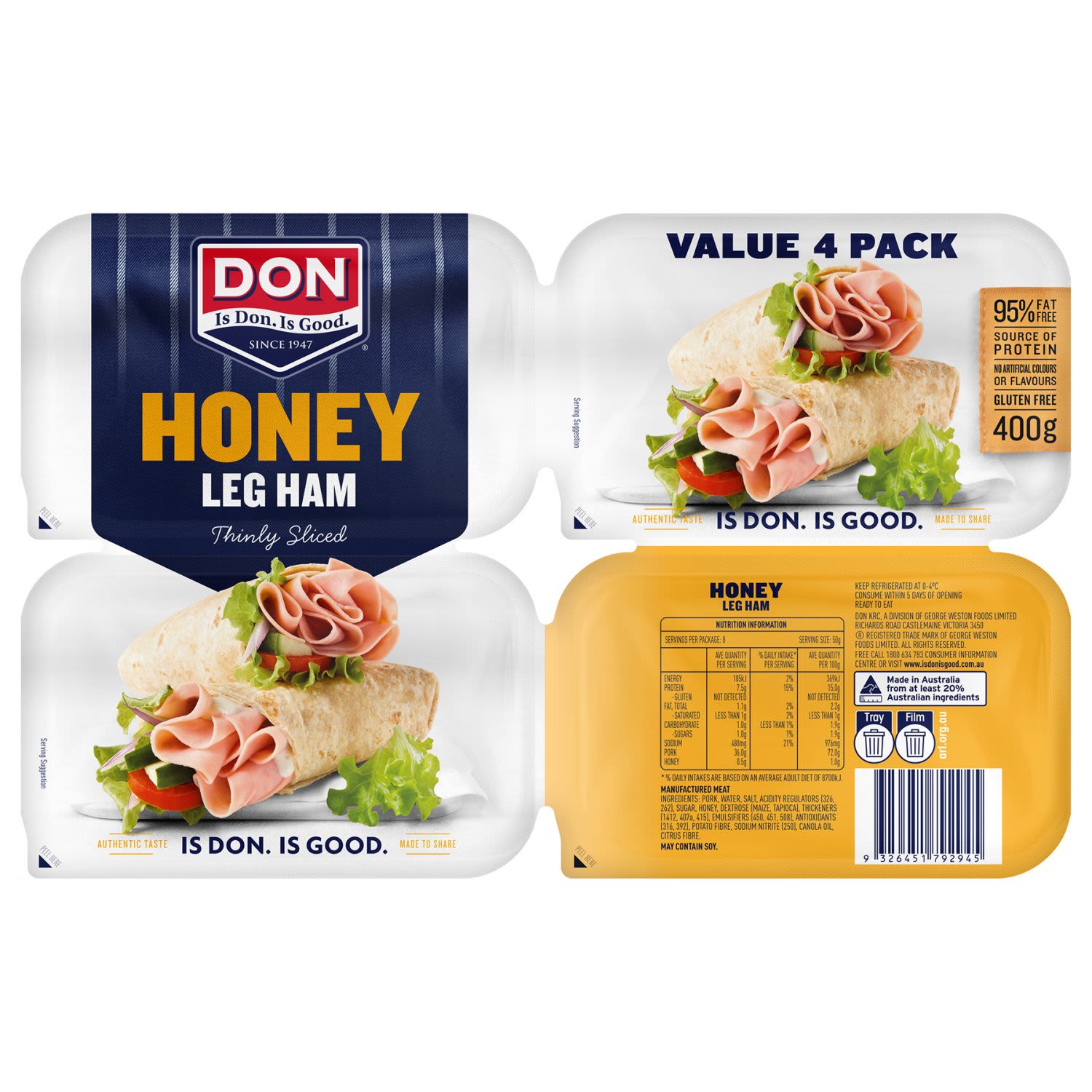 DON Honey Shaved Ham, 400 Gram