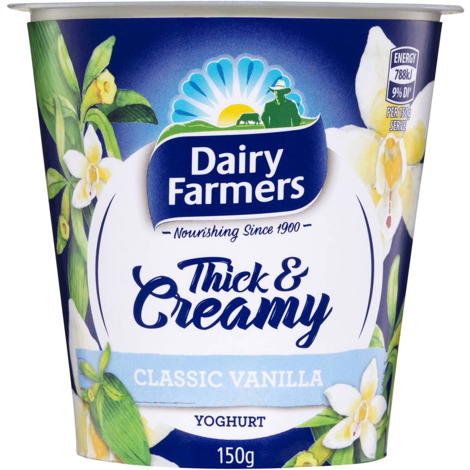 Dairy Farmers Yoghurt Think & Creamy Vanilla, 150 Gram